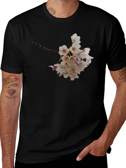 Floral Print Black T-Shirt - Nature Inspired Style