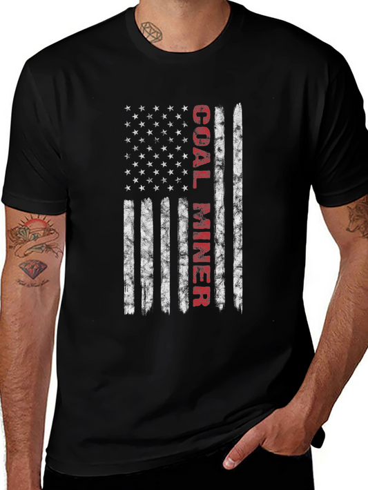 Coal Miner Flag Graphic Tee - Patriotic T-Shirt