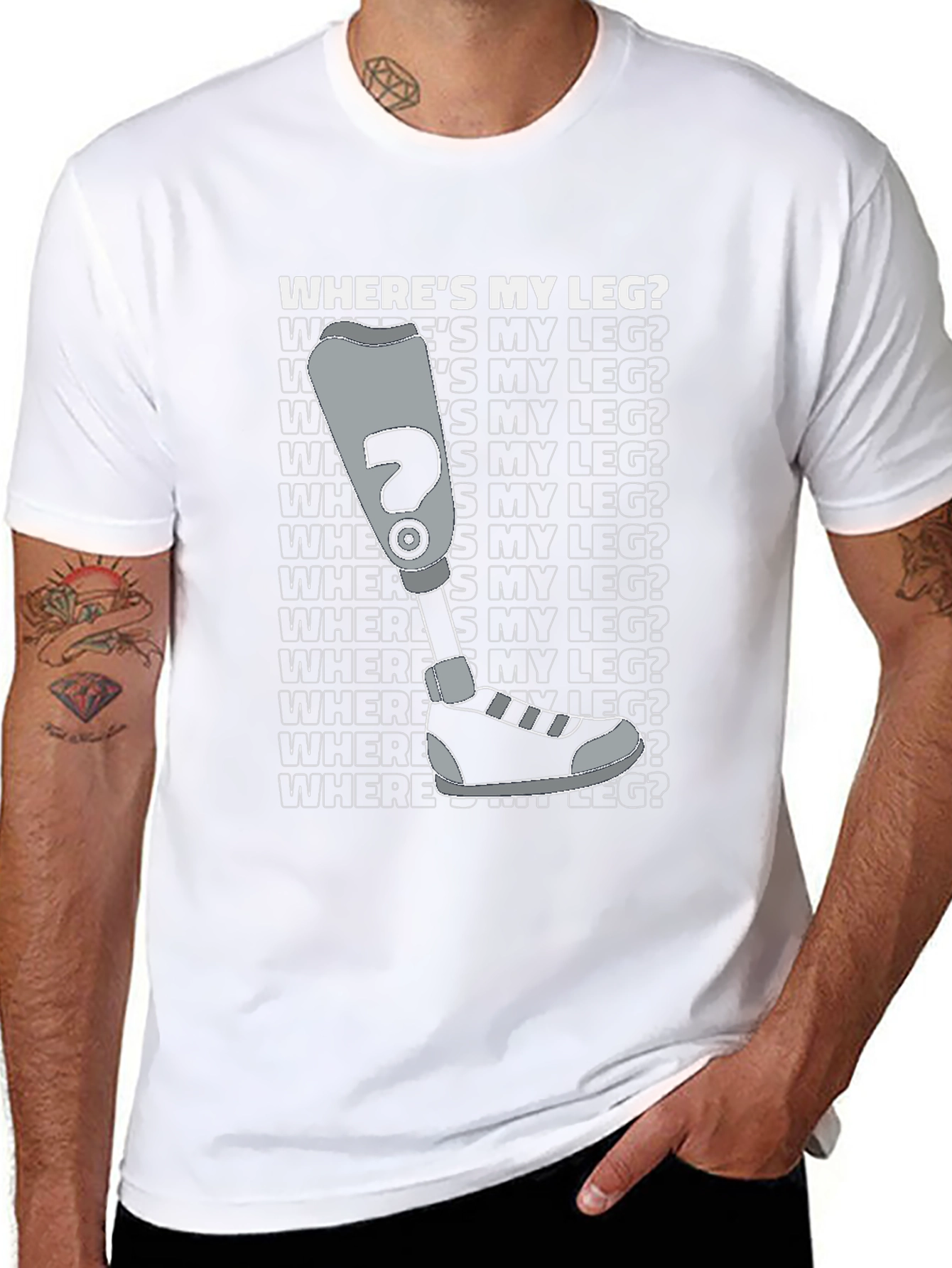 Wheres My Leg? Graphic T-Shirt - Disability Awareness Tee