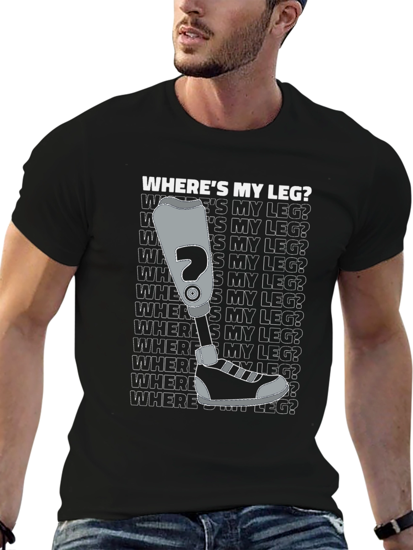 Wheres My Leg? Graphic T-Shirt - Disability Awareness Tee