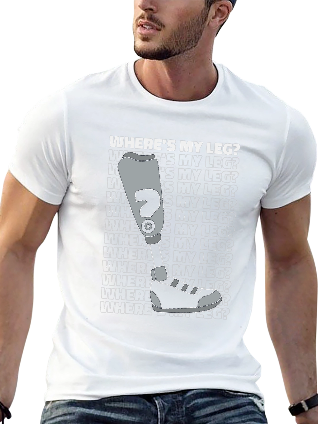 Wheres My Leg? Graphic T-Shirt - Disability Awareness Tee