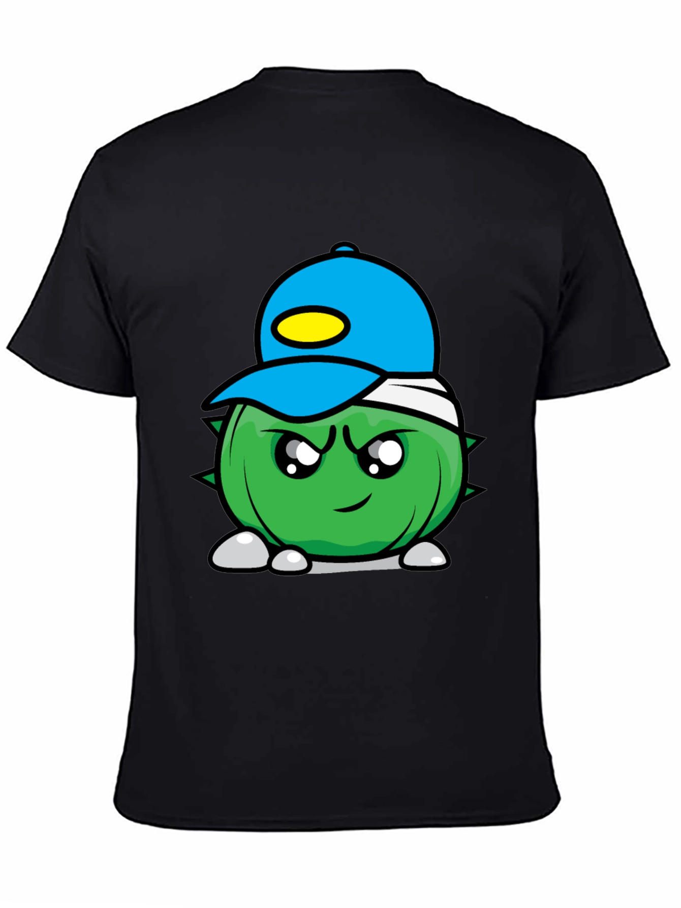 Cartoon Spiked Ball Black Tee