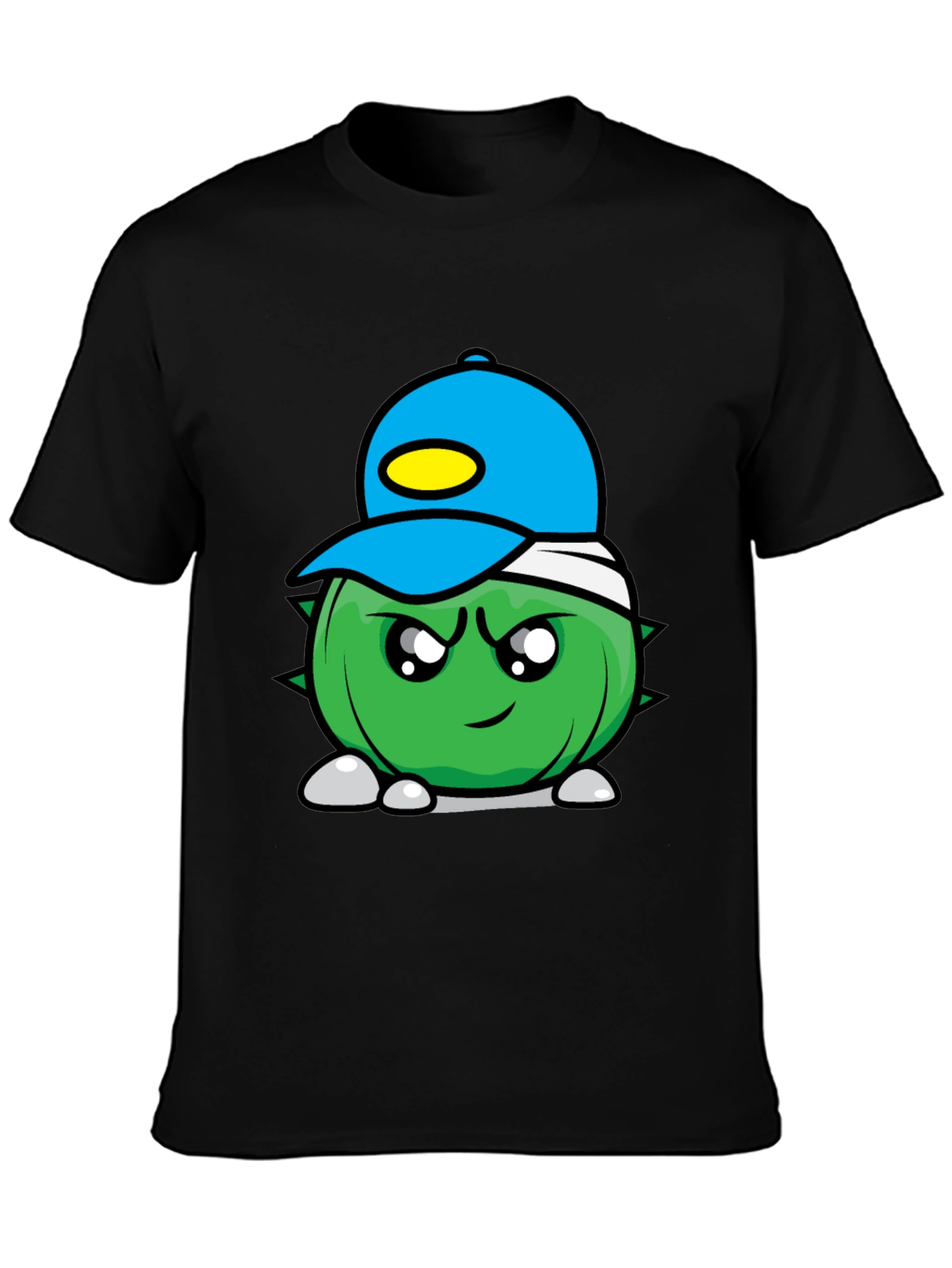 Cartoon Spiked Ball Black Tee