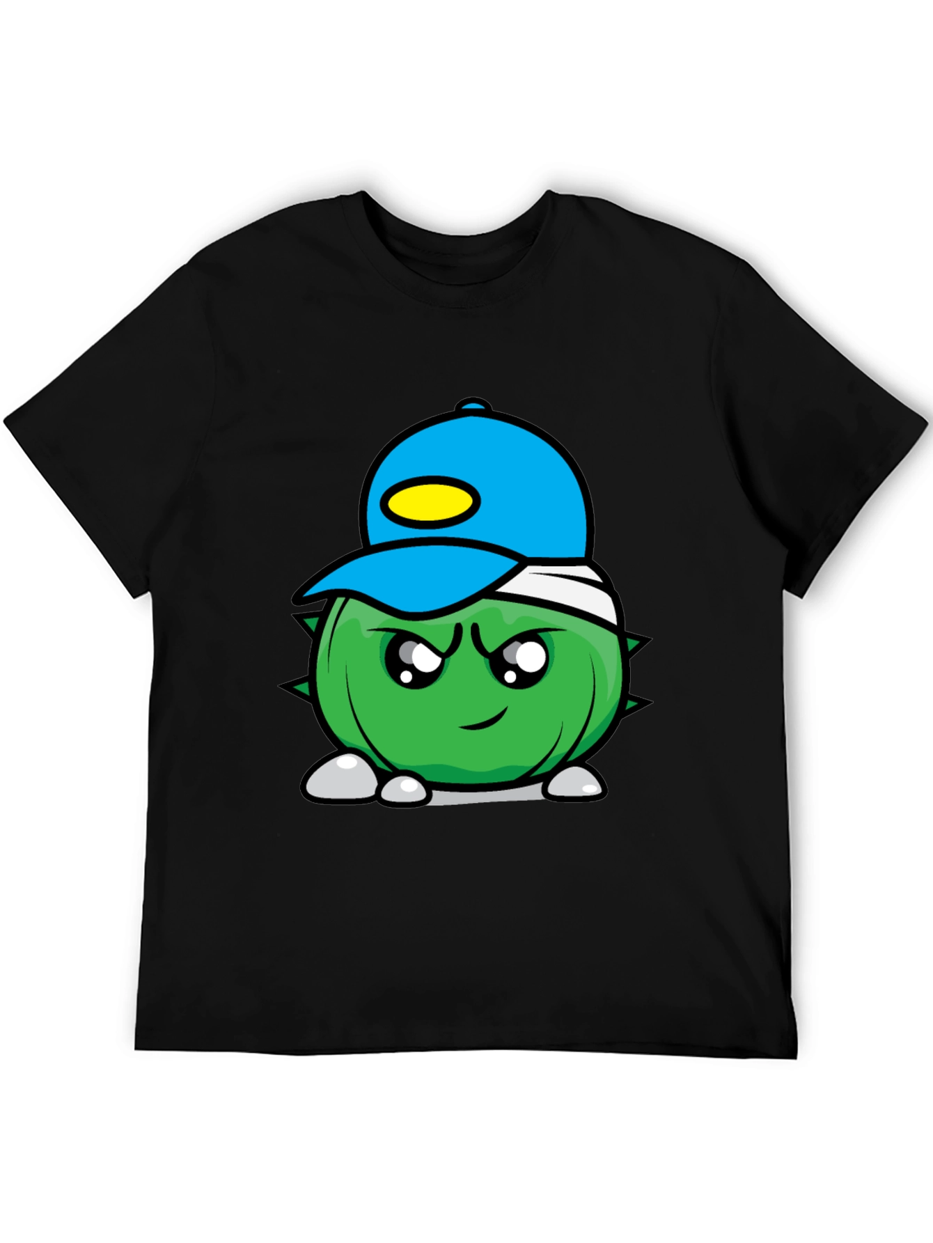 Cartoon Spiked Ball Black Tee