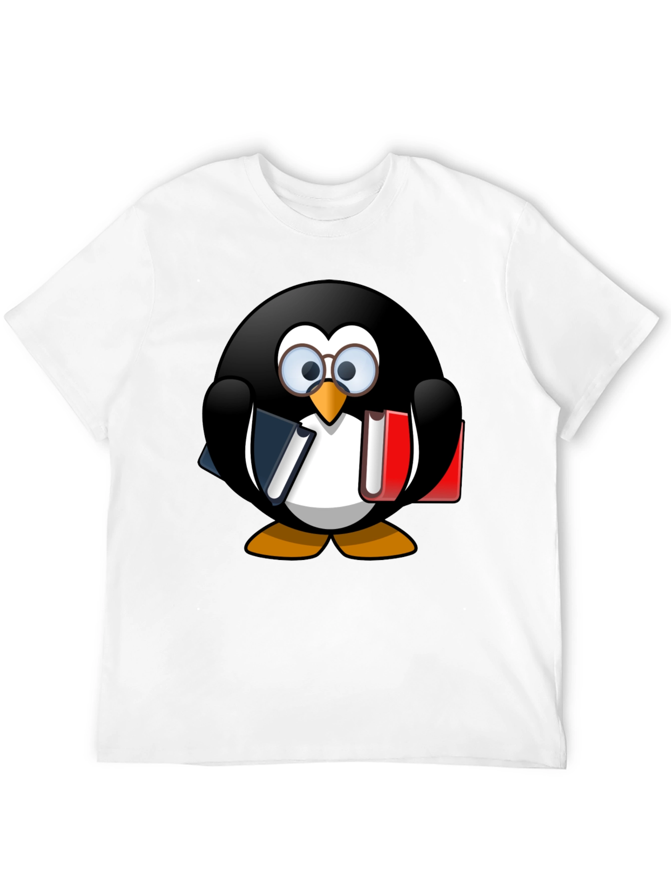 Penguin Bookworm Graphic T-Shirt - Unisex Casual Tee