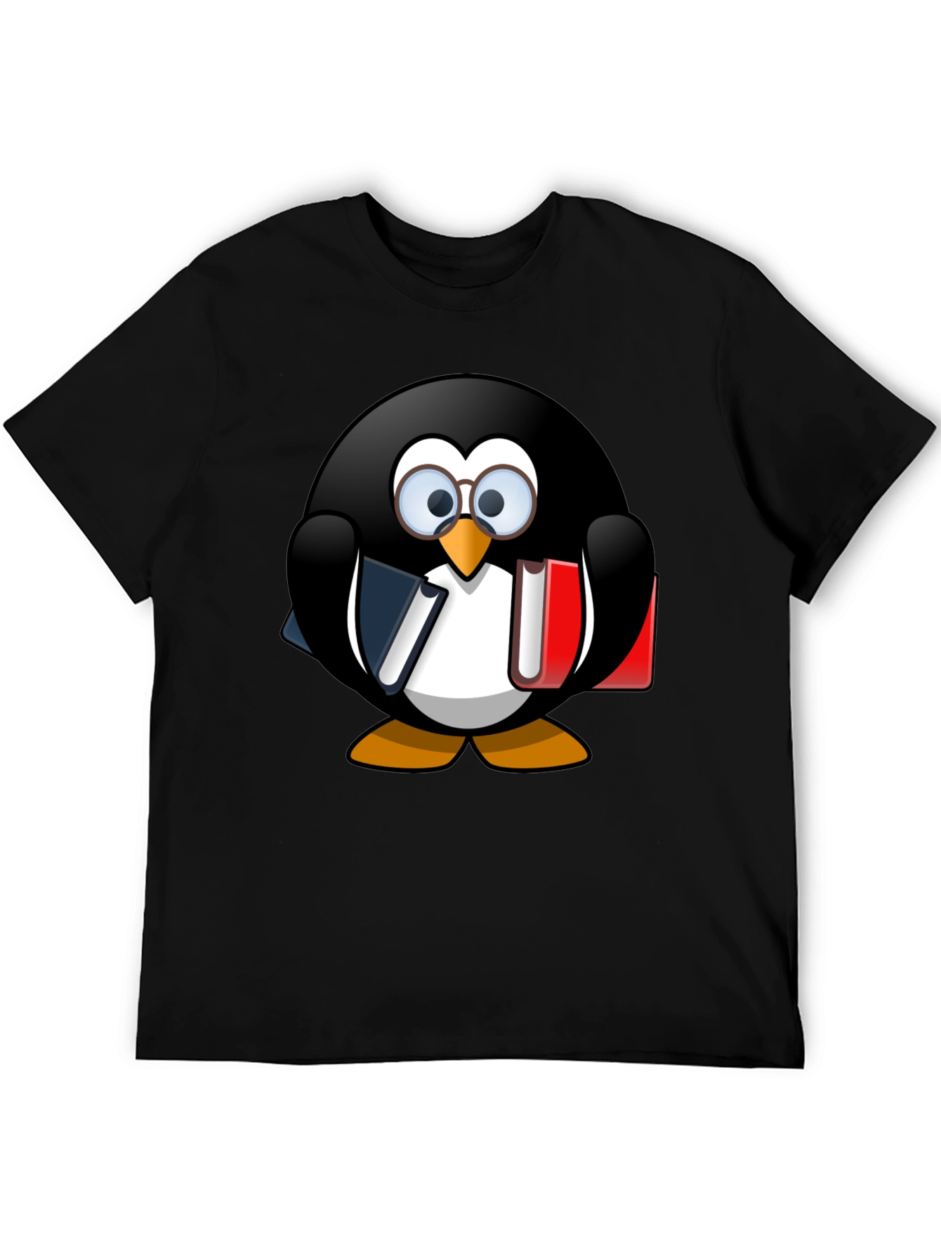 Penguin Bookworm Graphic T-Shirt - Unisex Casual Tee