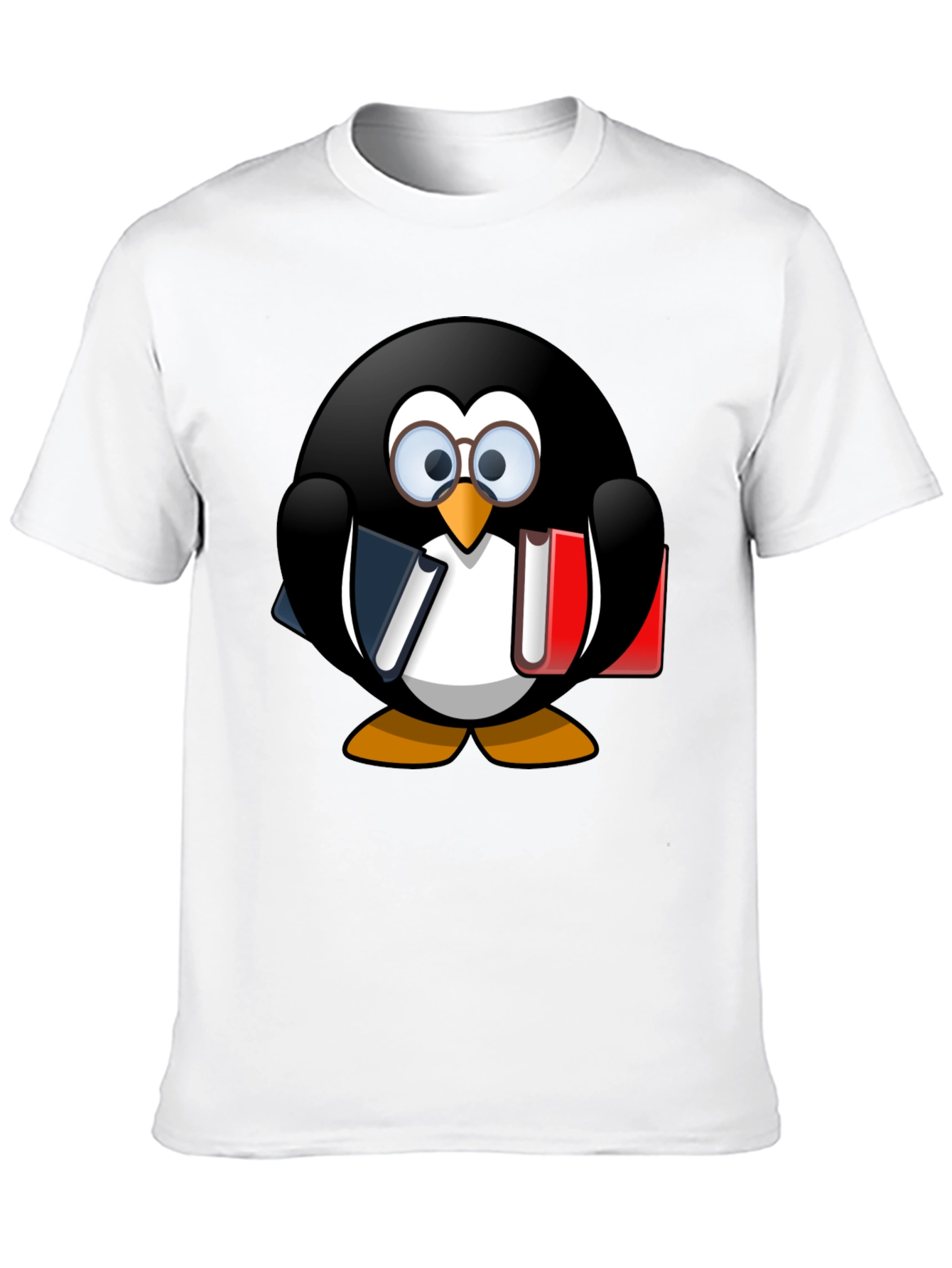 Penguin Bookworm Graphic T-Shirt - Unisex Casual Tee
