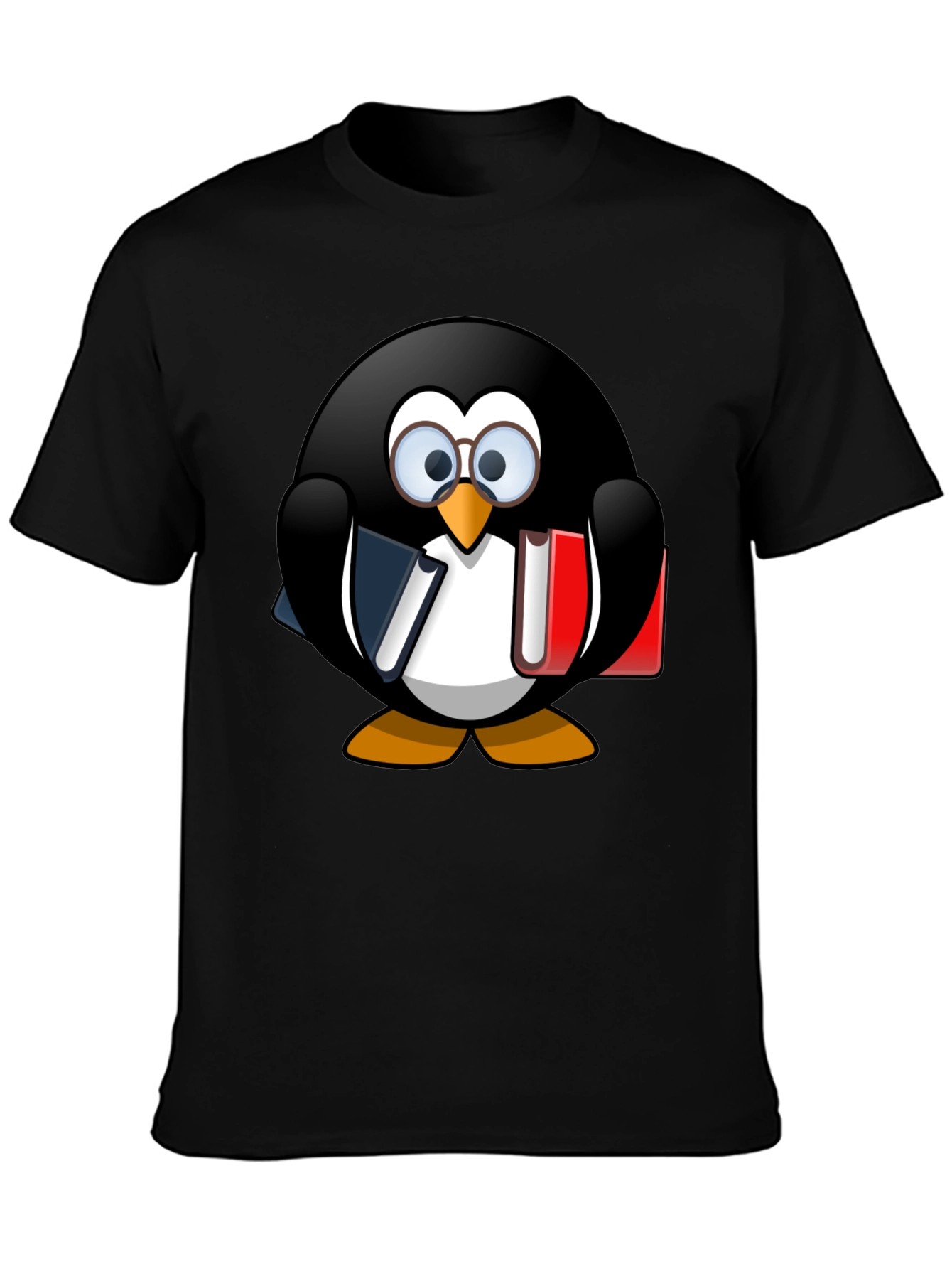 Penguin Bookworm Graphic T-Shirt - Unisex Casual Tee