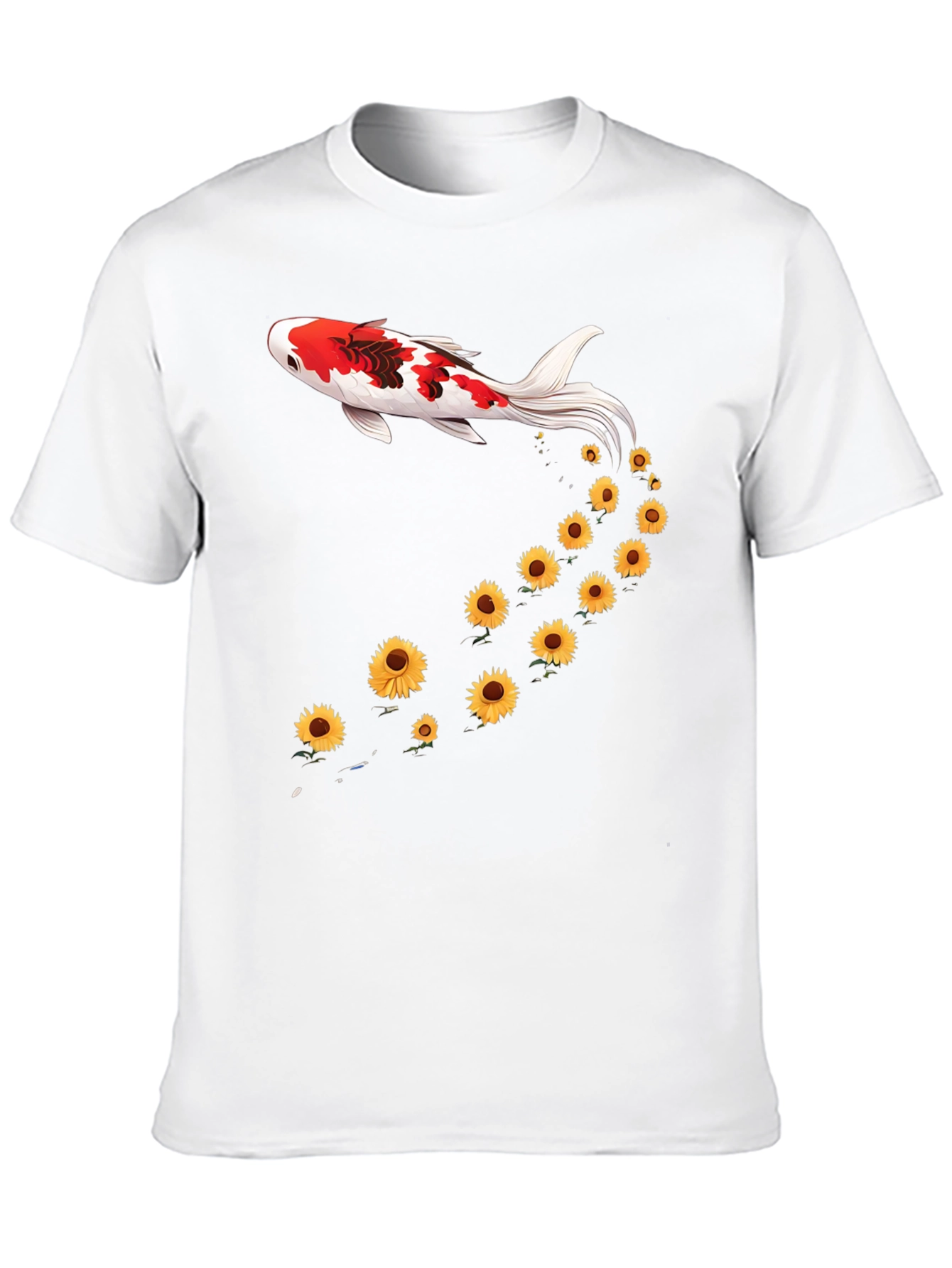 Koi Fish Sunflower Graphic Tee