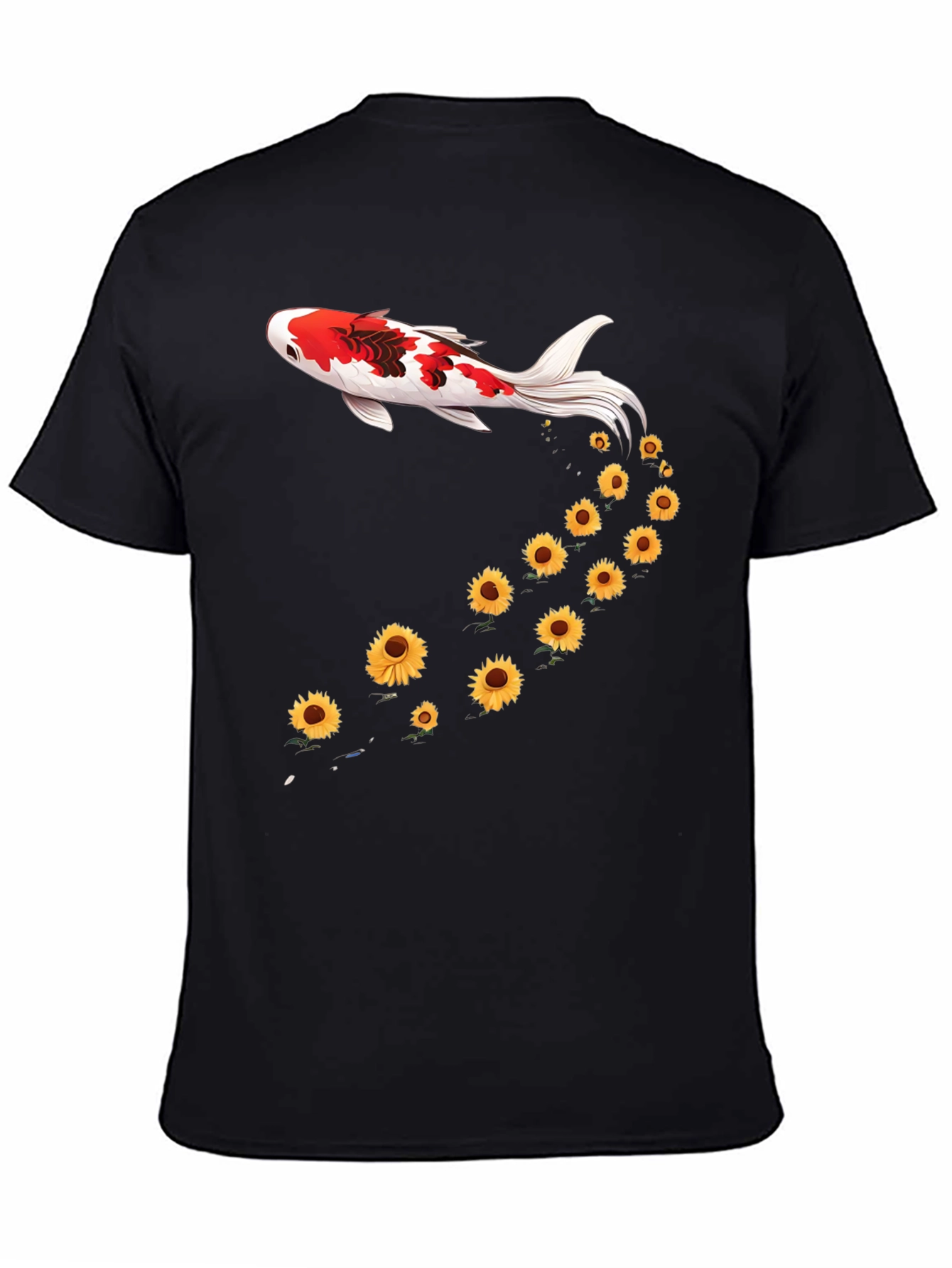 Koi Fish Sunflower Graphic Tee