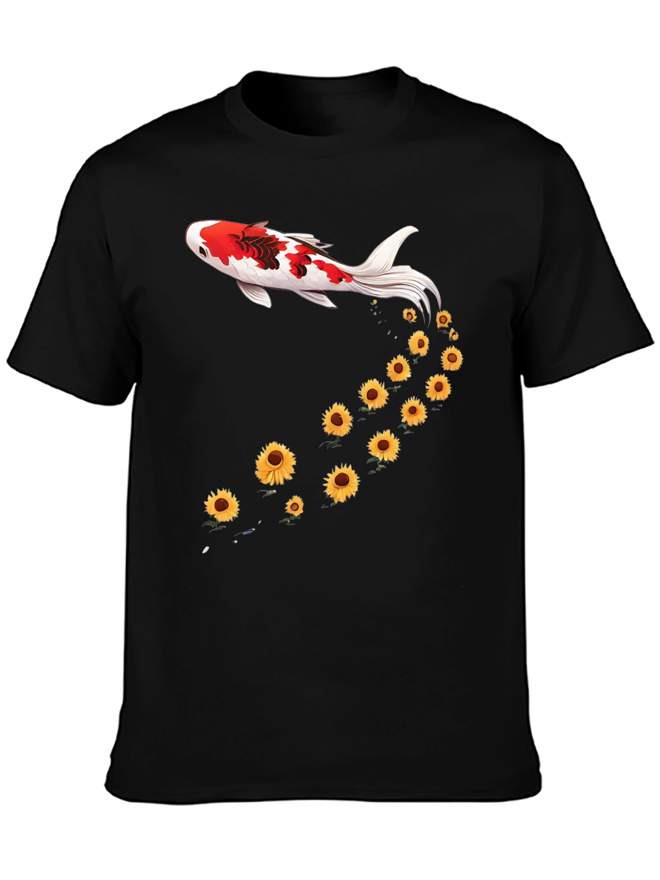 Koi Fish Sunflower Graphic Tee