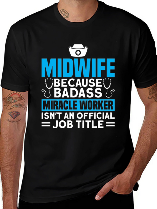 Midwife Badass Job Title Graphic T-Shirt
