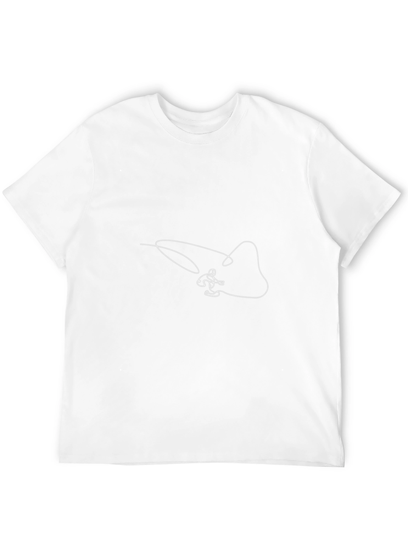 Mens Black Skier Line Art T-Shirt