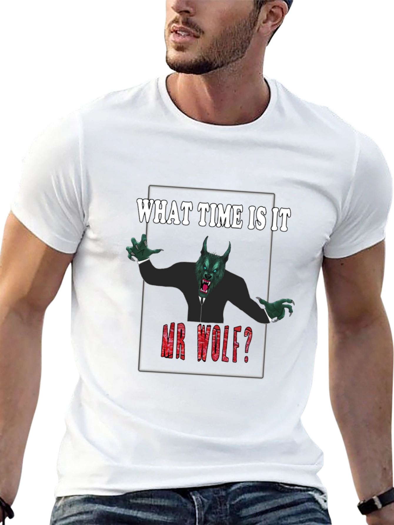 What Time Is It Mr. Wolf? Funny Graphic Tee