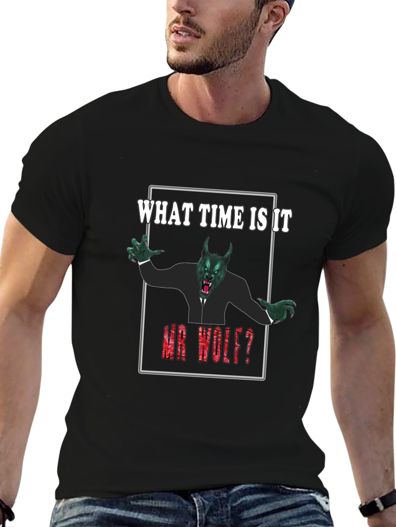 What Time Is It Mr. Wolf? Funny Graphic Tee