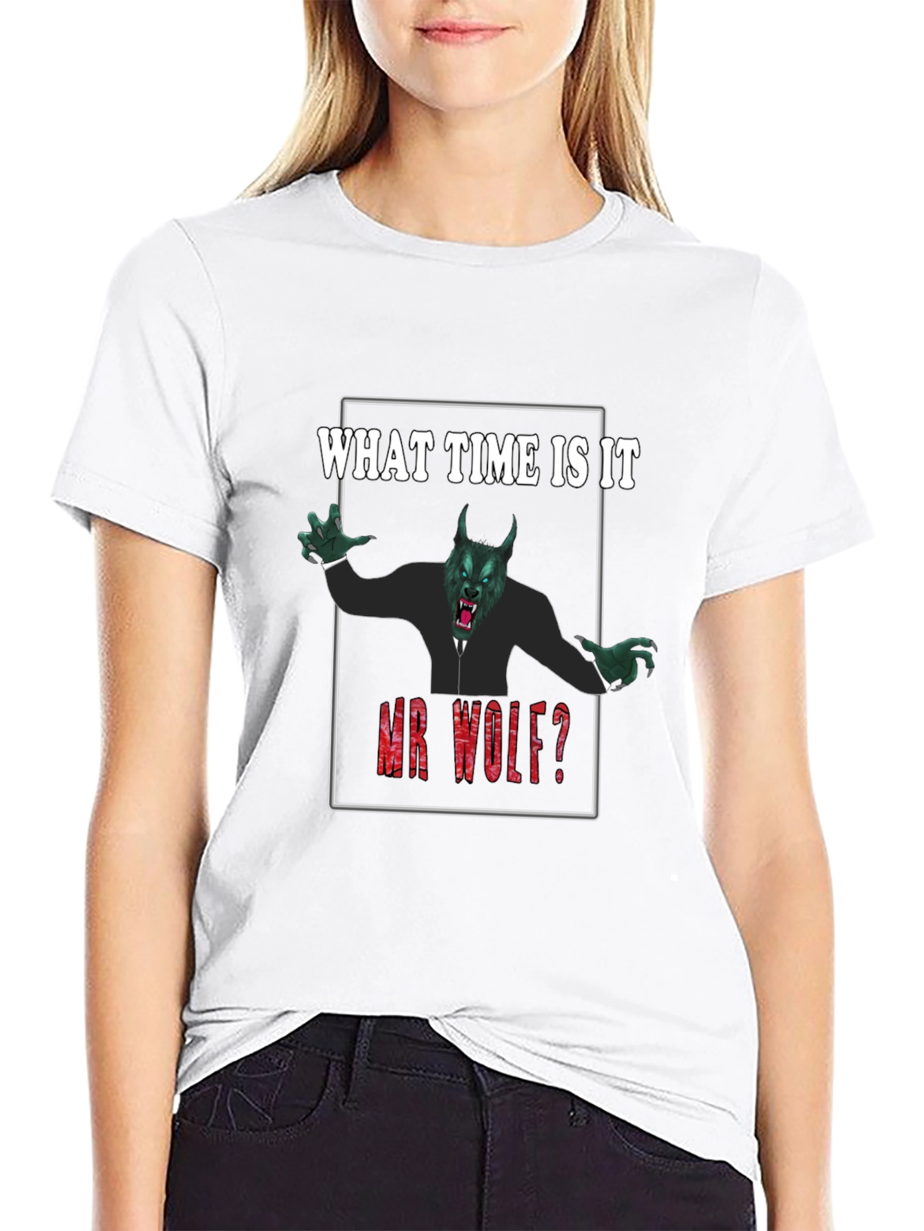 What Time Is It Mr. Wolf? Funny Graphic Tee