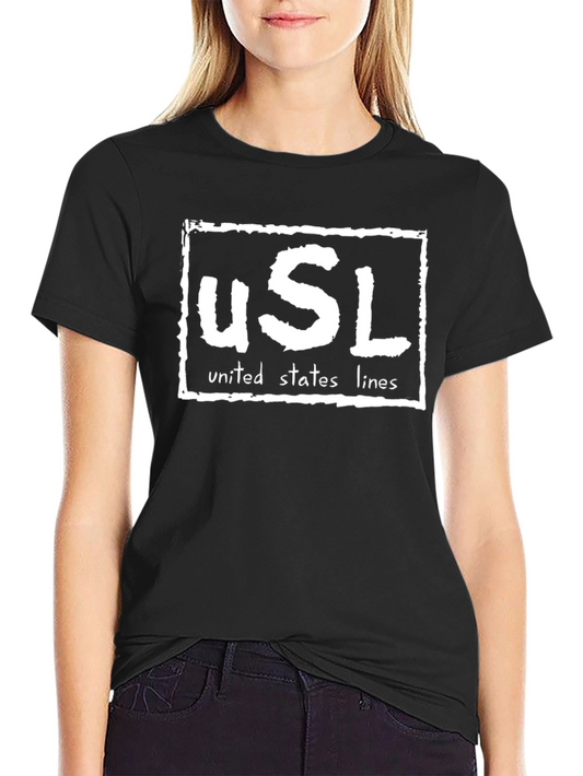 USL United States Lines Black T-Shirt