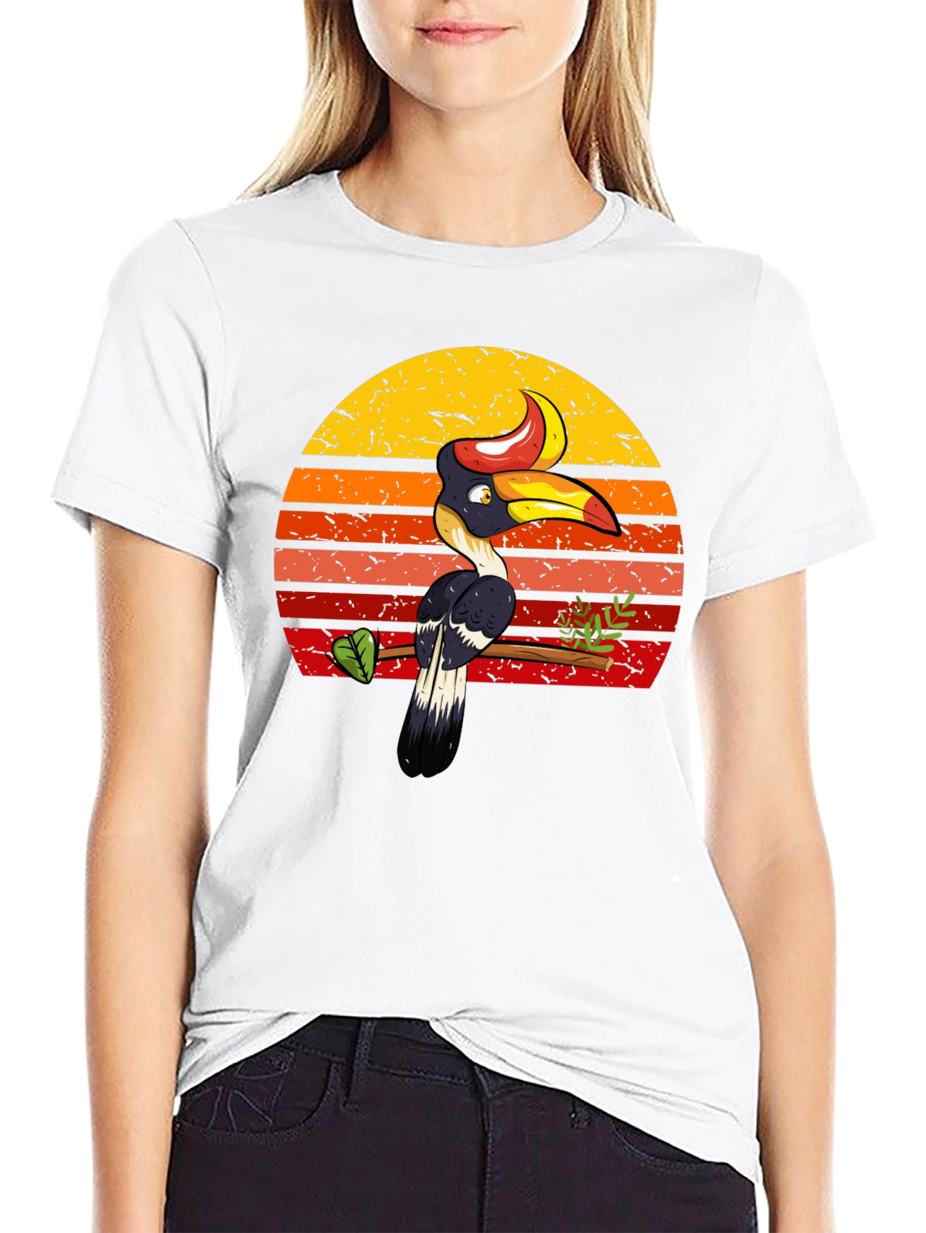 Tropical Toucan Sunset Graphic Tee - Unique Design