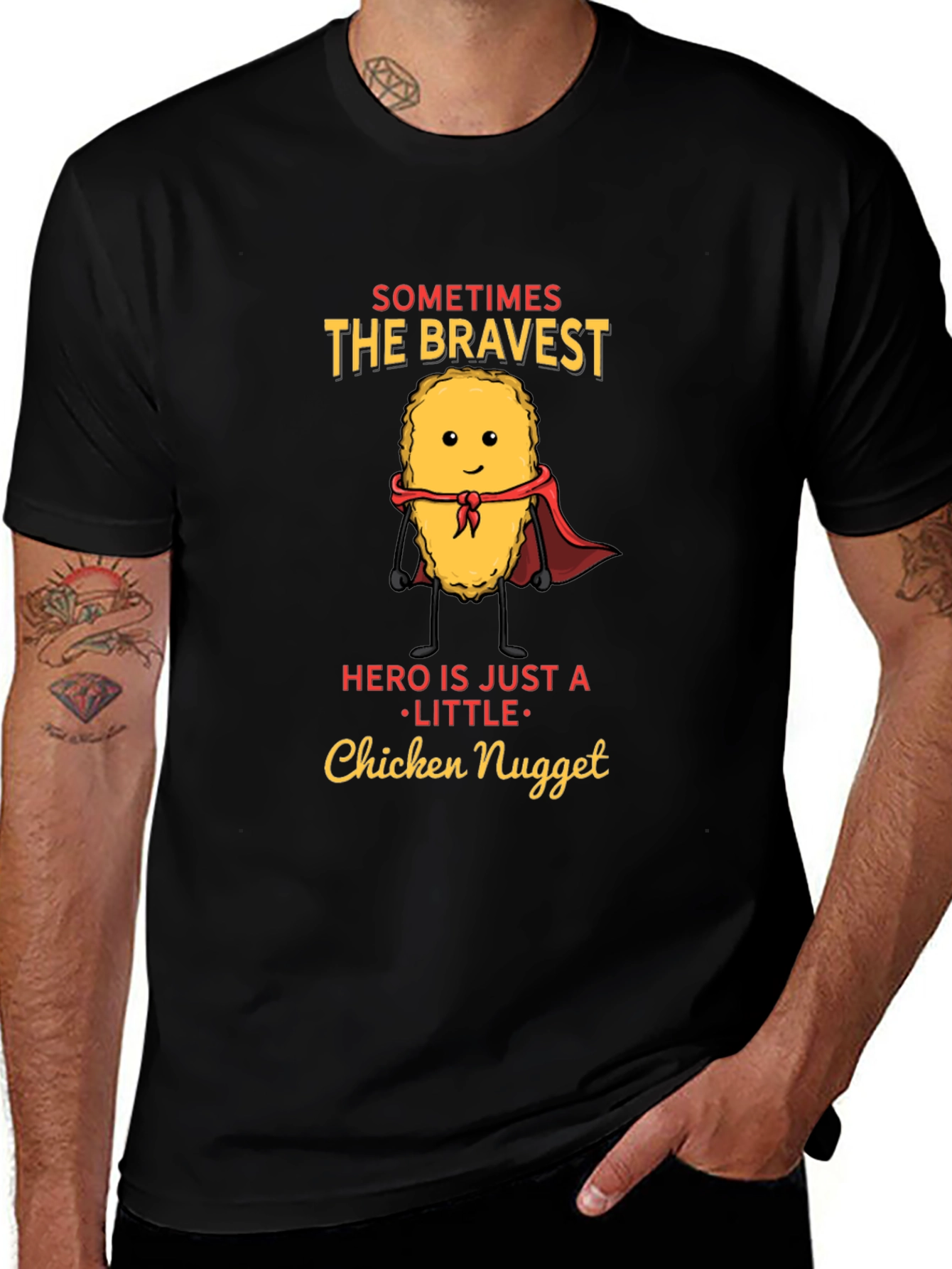 Bravest Chicken Nugget Hero Novelty T-Shirt