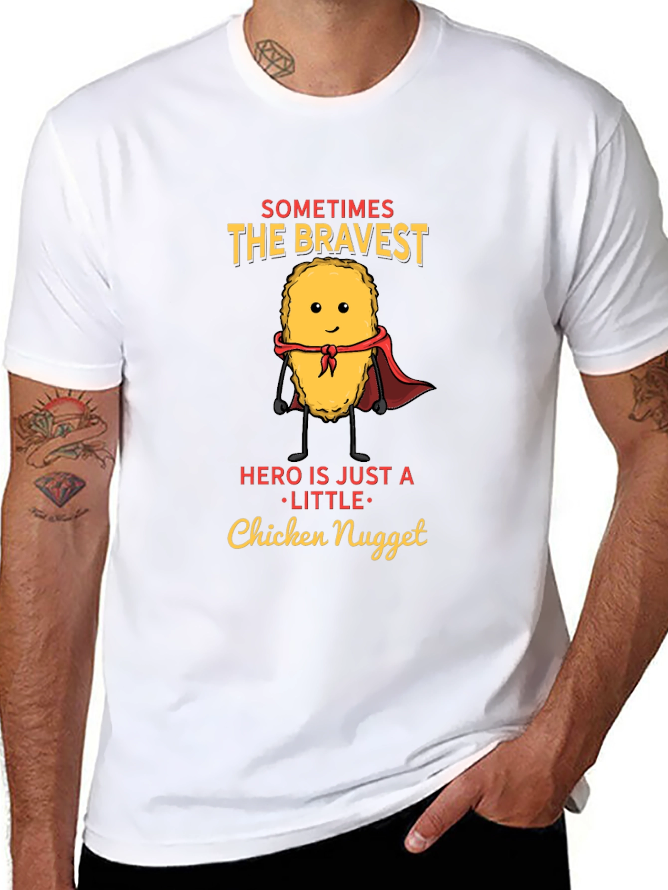 Bravest Chicken Nugget Hero Novelty T-Shirt