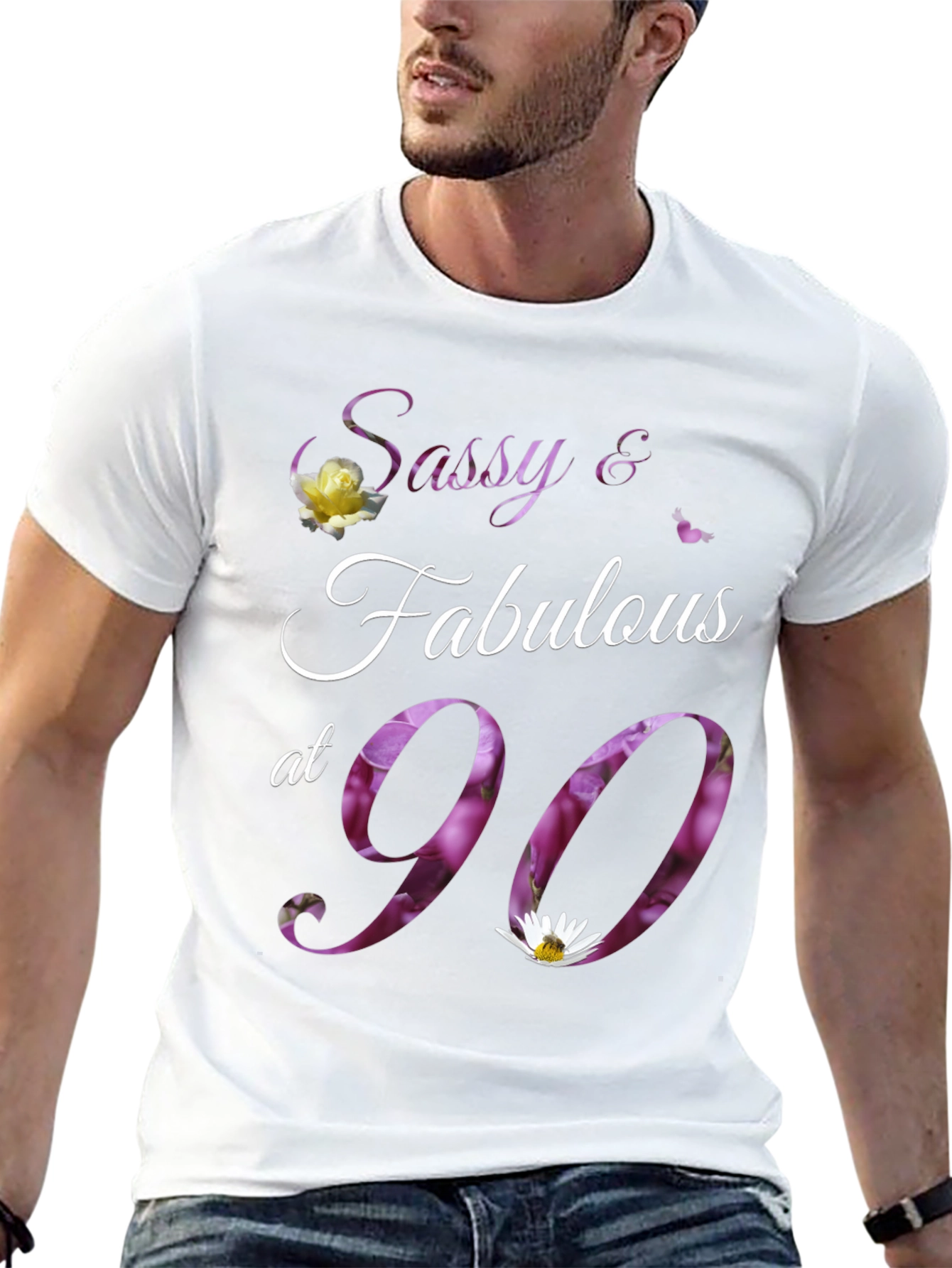Sassy & Fabulous at 90 Floral Birthday T-Shirt