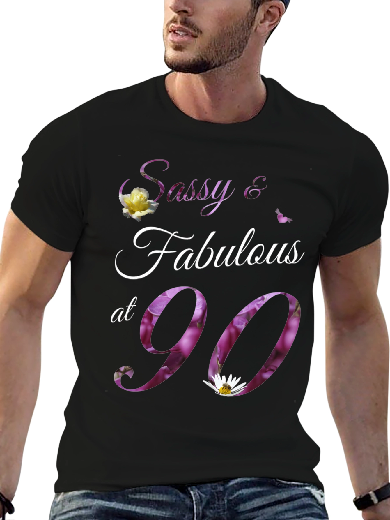 Sassy & Fabulous at 90 Floral Birthday T-Shirt