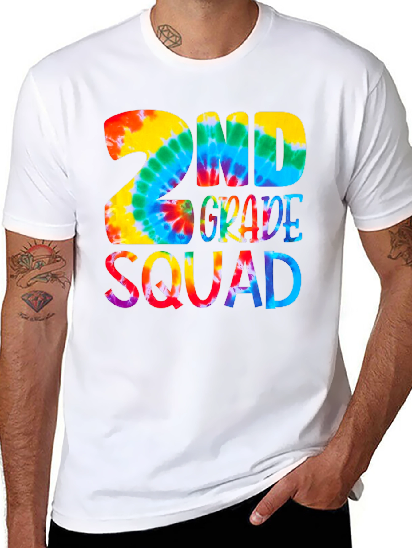 2nd Grade Squad Tie-Dye Graphic Tee