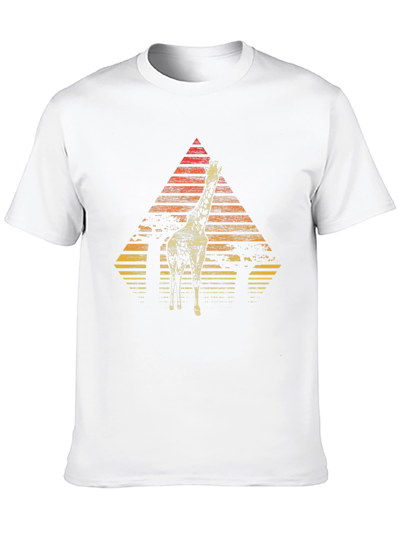 Giraffe Sunset Graphic Tee - Stylish Mens Black T-Shirt