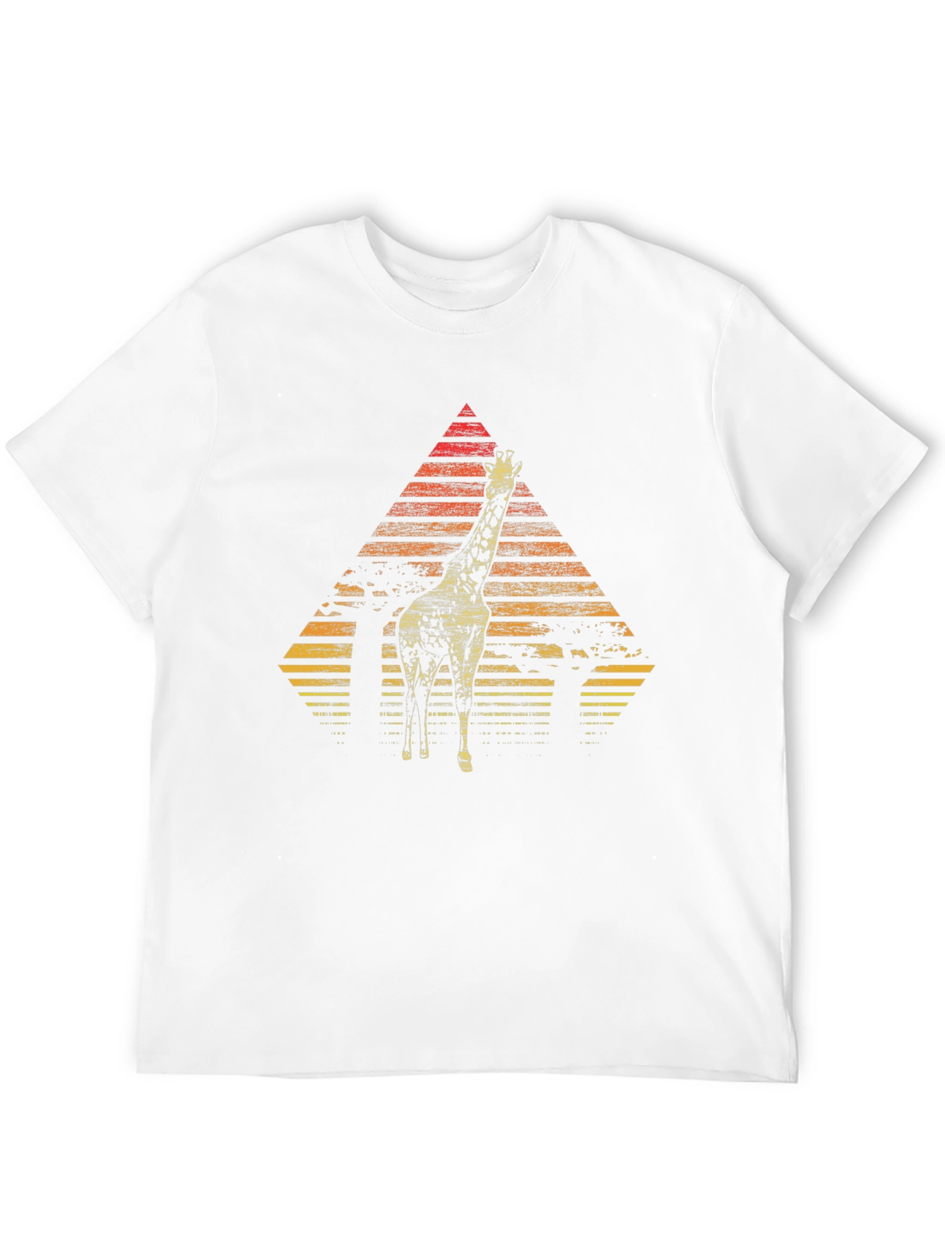 Giraffe Sunset Graphic Tee - Stylish Mens Black T-Shirt
