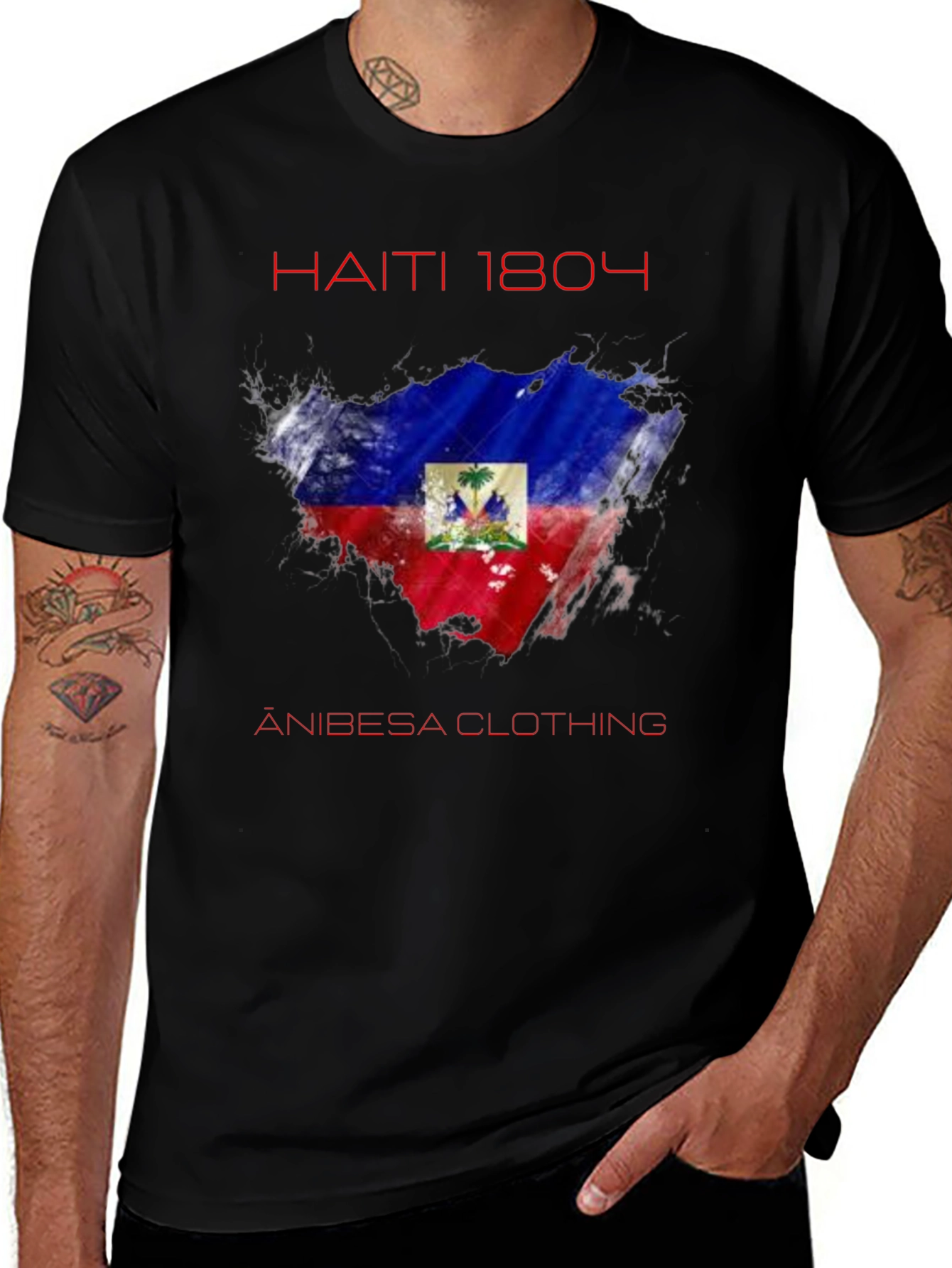 Haiti 1804 Flag T-Shirt - Anibesa Clothing