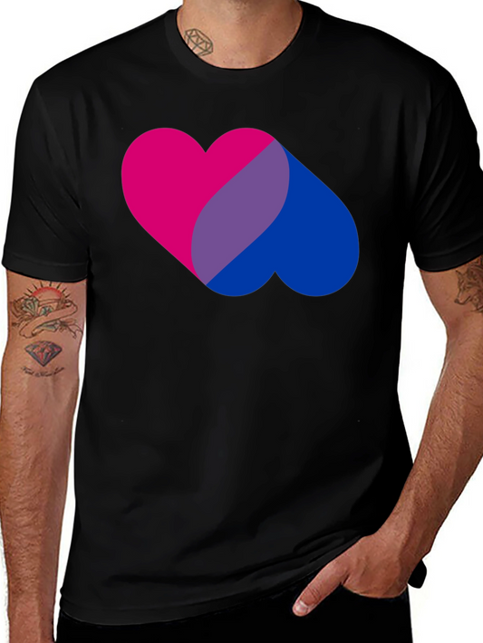 Bi Pride Heart Graphic Tee - Bisexual Pride T-Shirt