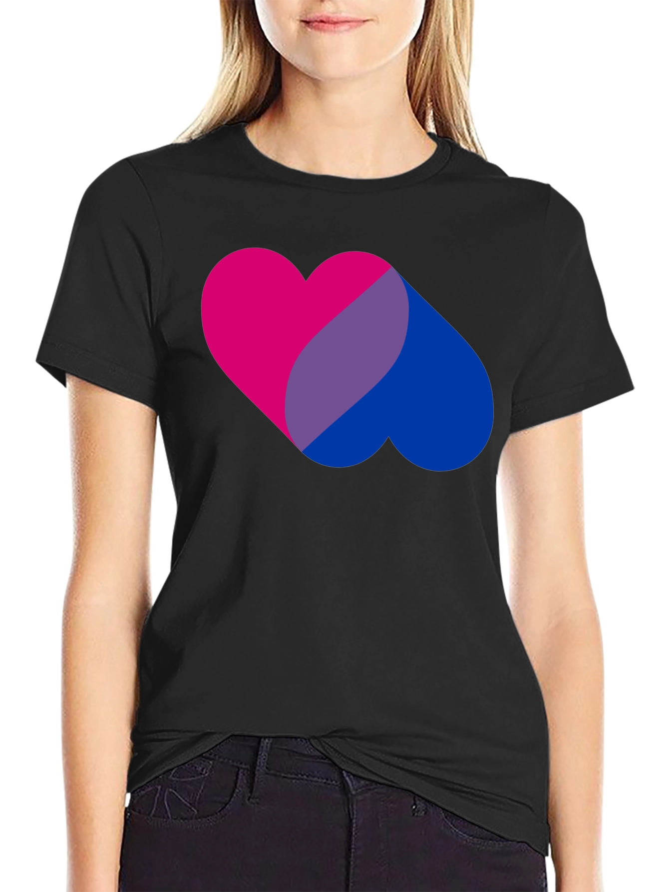 Bi Pride Heart Graphic Tee - Bisexual Pride T-Shirt