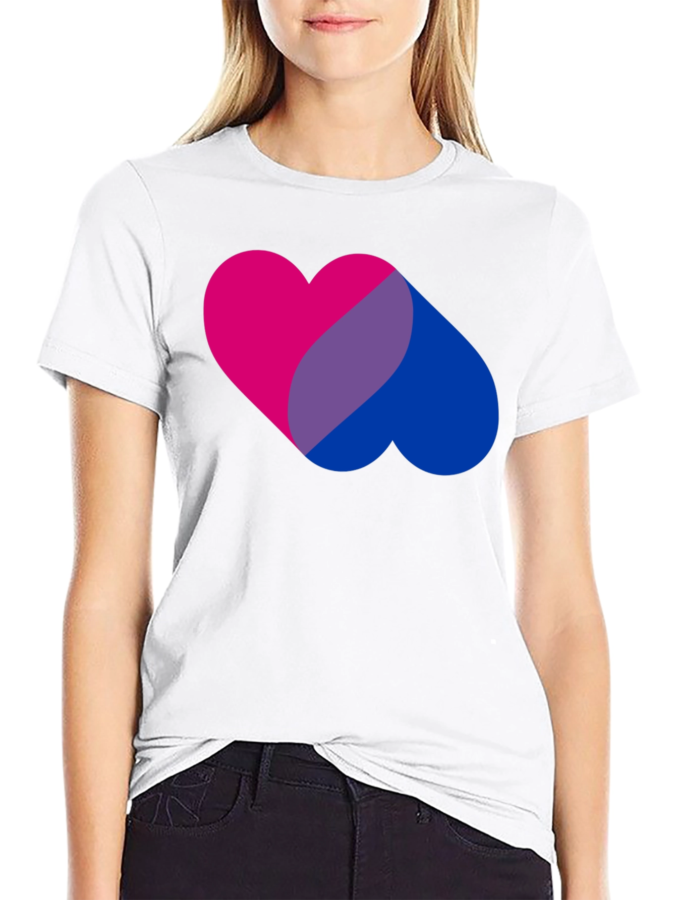 Bi Pride Heart Graphic Tee - Bisexual Pride T-Shirt
