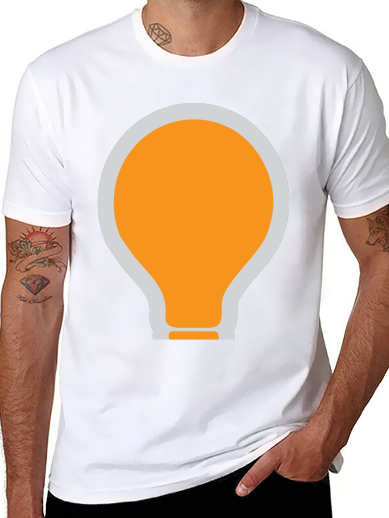 Black T-Shirt with Light Bulb Graphic