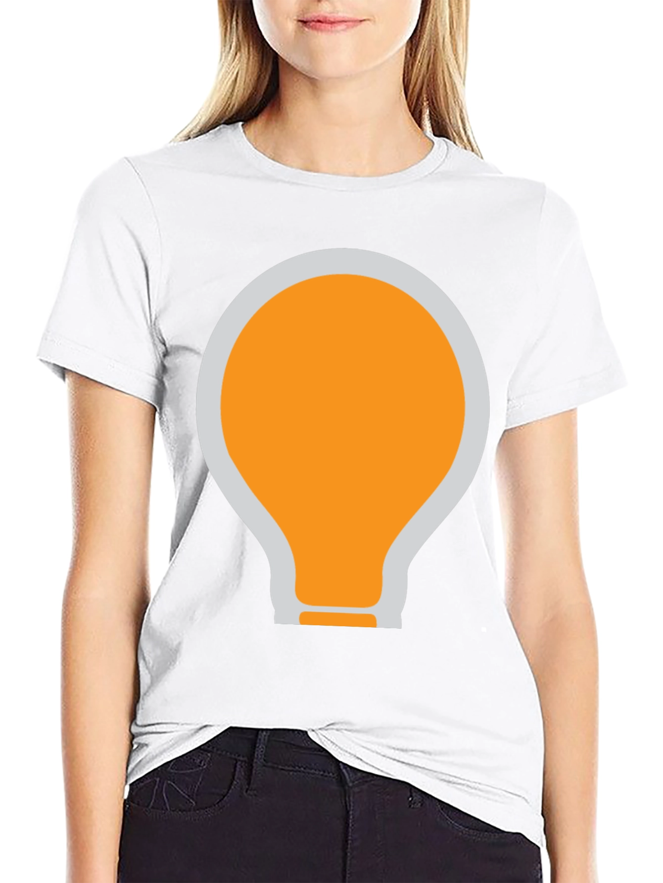 Black T-Shirt with Light Bulb Graphic