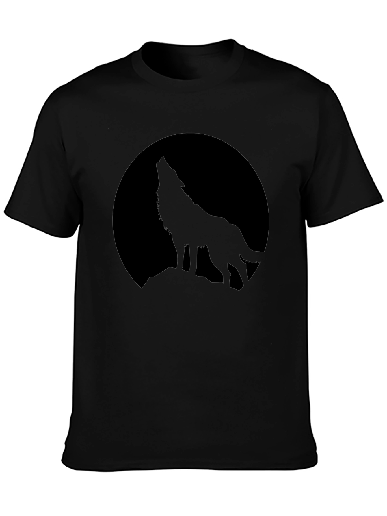 Mens Black Wolf Moon Graphic Tee