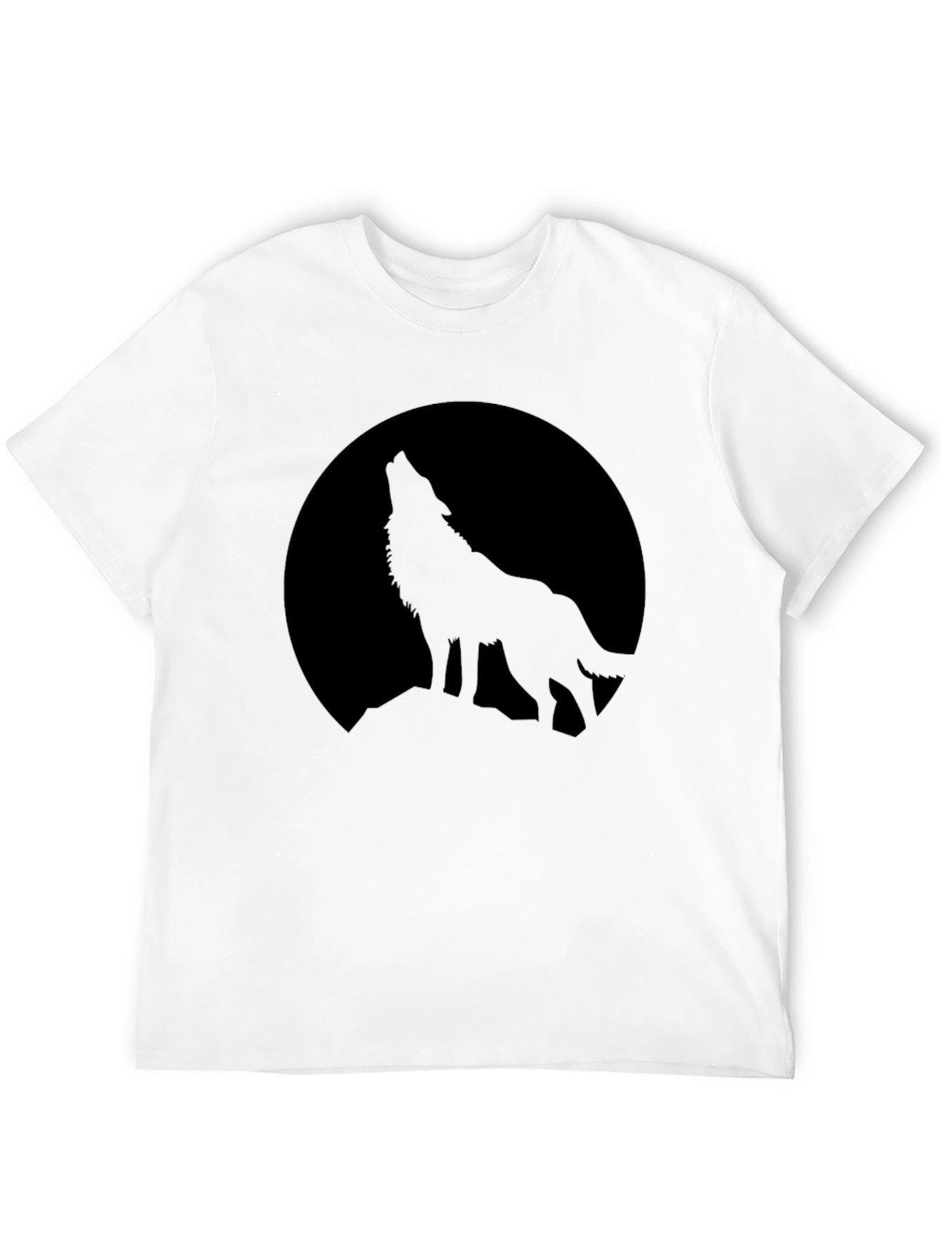 Mens Black Wolf Moon Graphic Tee
