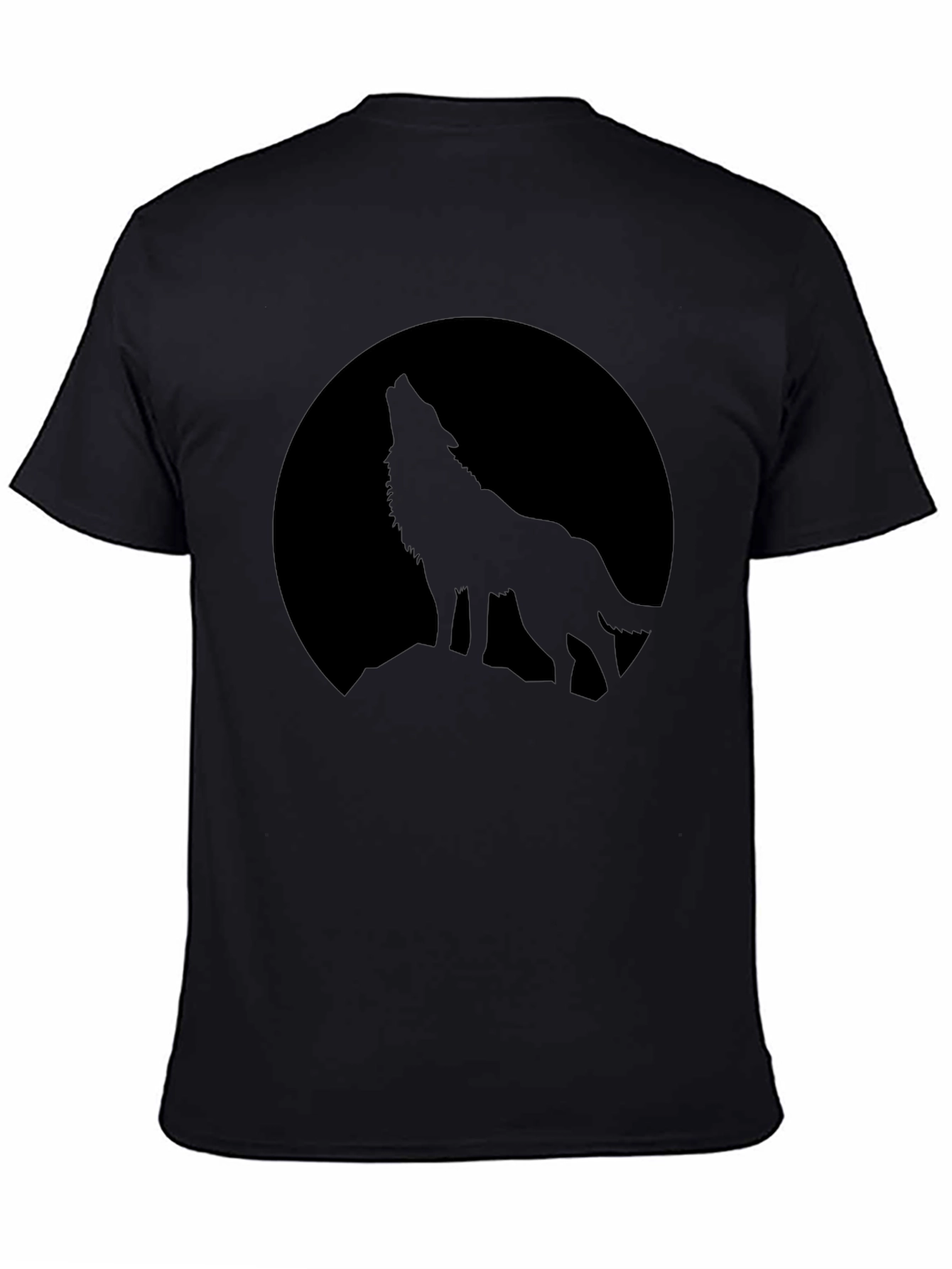 Mens Black Wolf Moon Graphic Tee