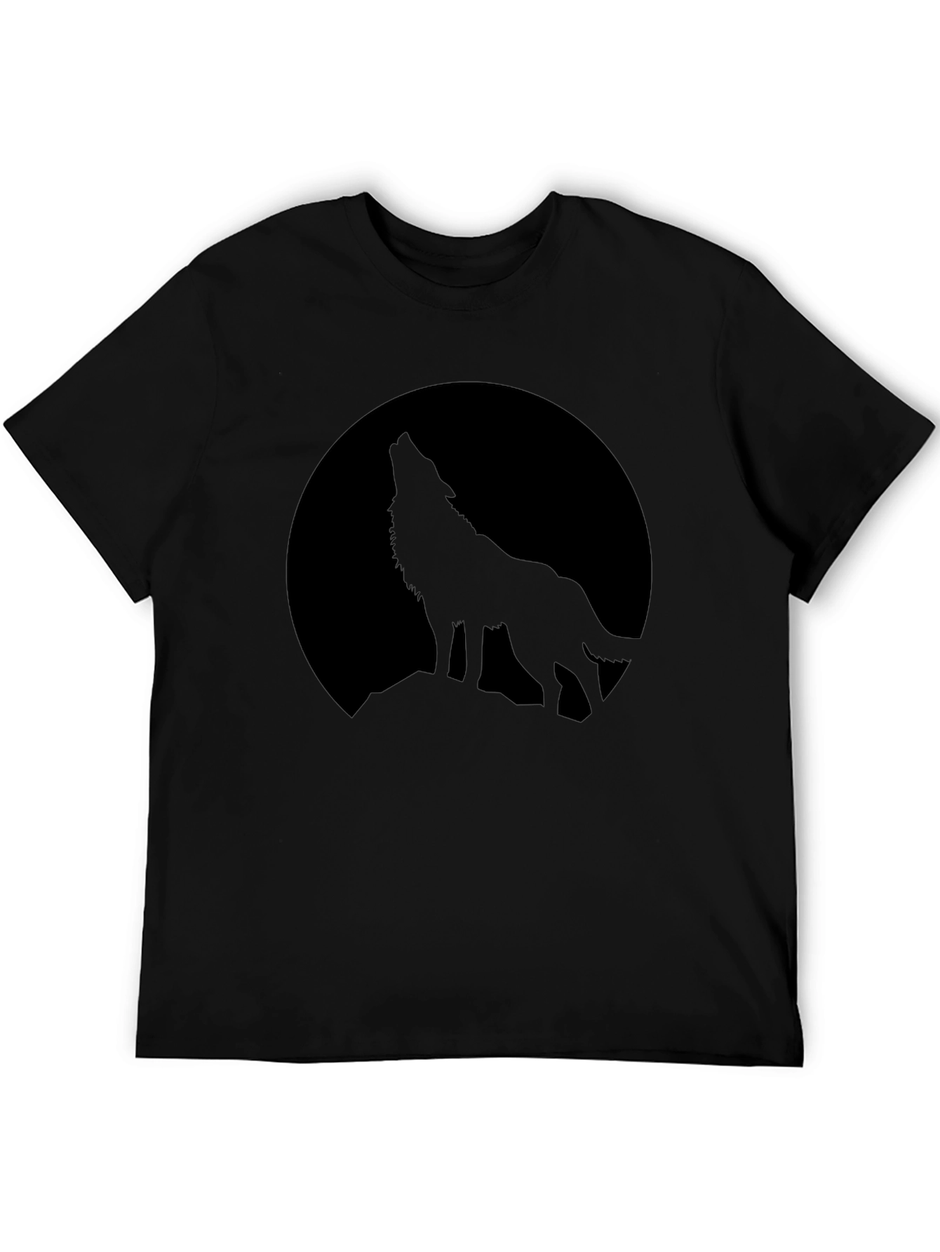 Mens Black Wolf Moon Graphic Tee