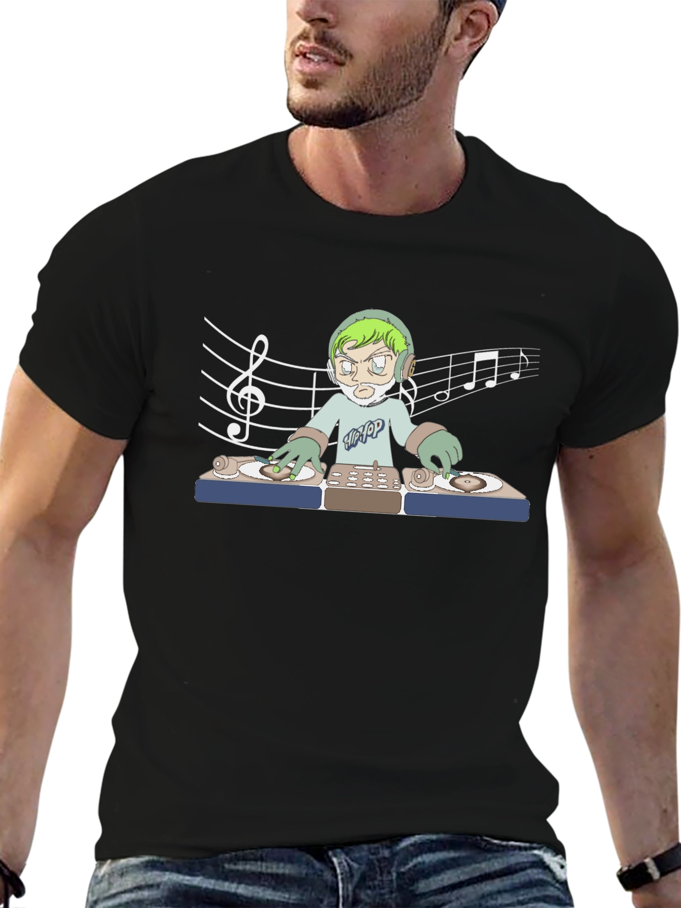 DJ Music Lover Black T-Shirt
