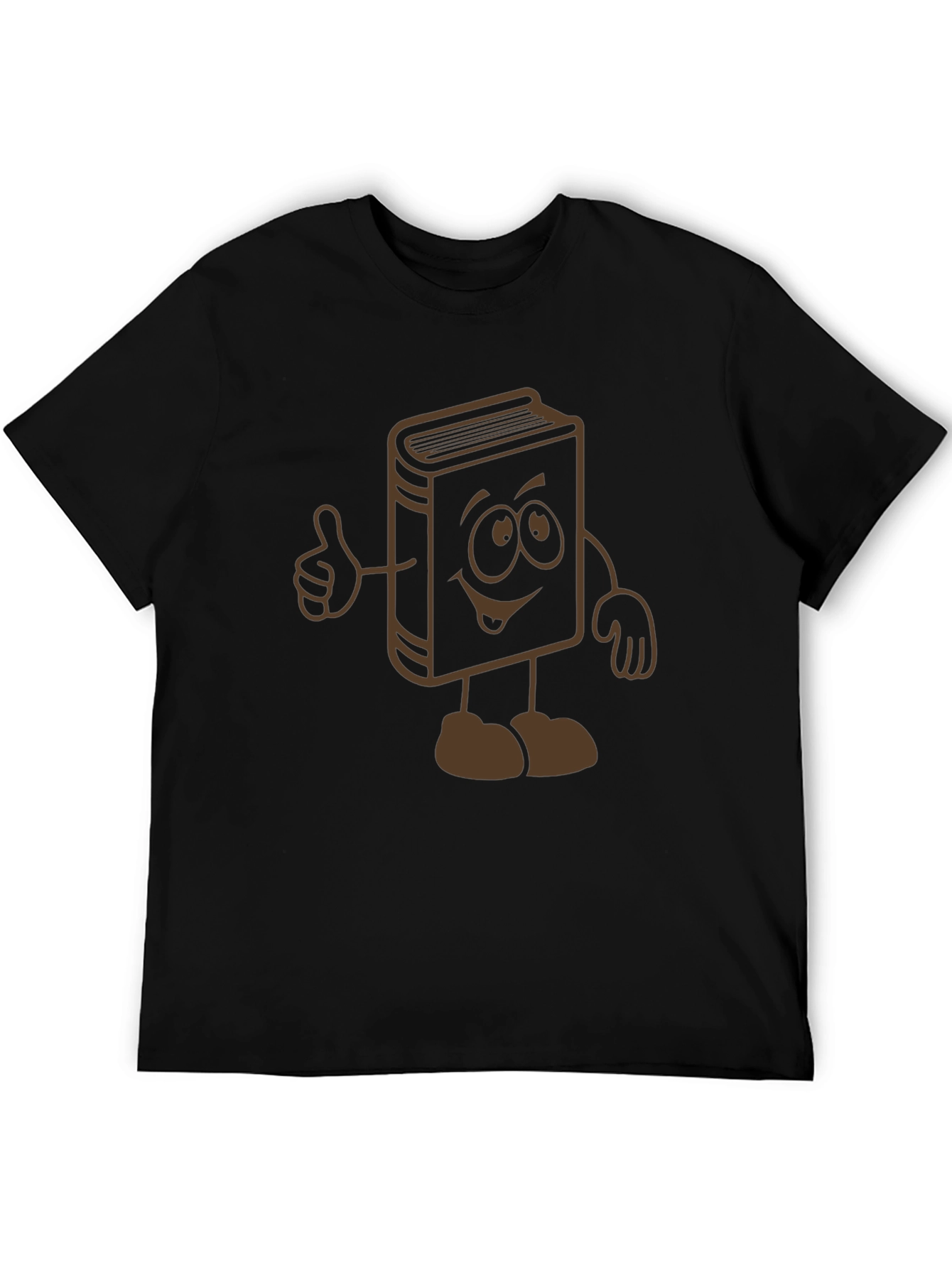 Cartoon Book Graphic Tee - Black Cotton Blend