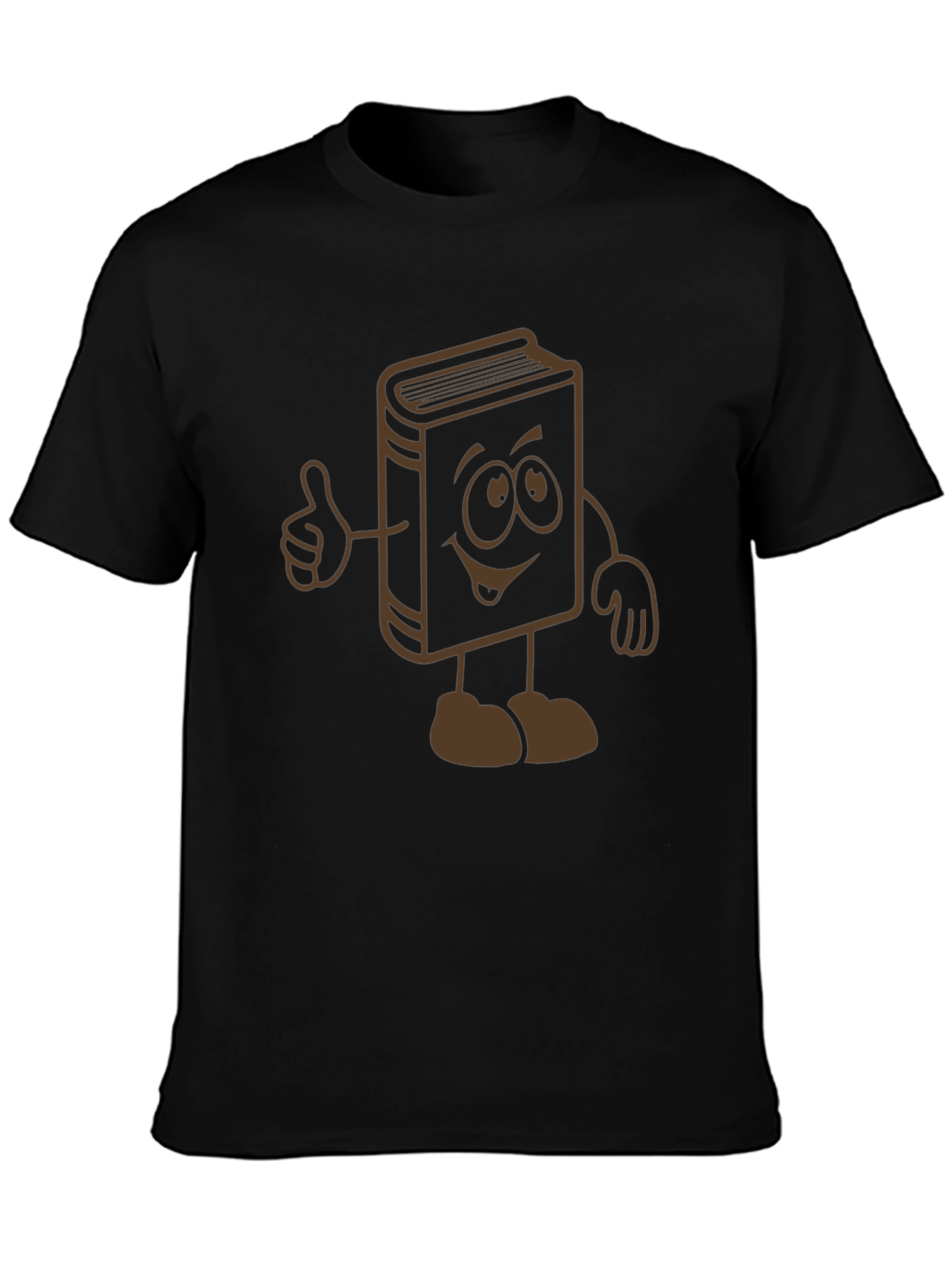 Cartoon Book Graphic Tee - Black Cotton Blend