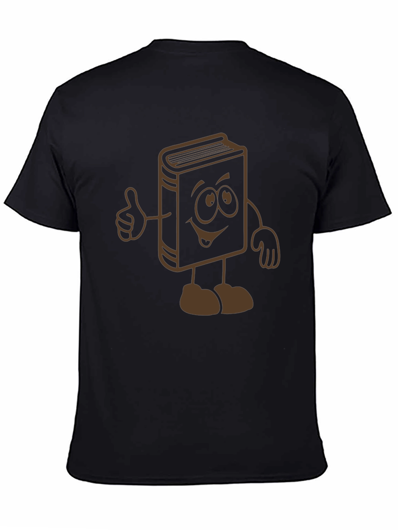 Cartoon Book Graphic Tee - Black Cotton Blend