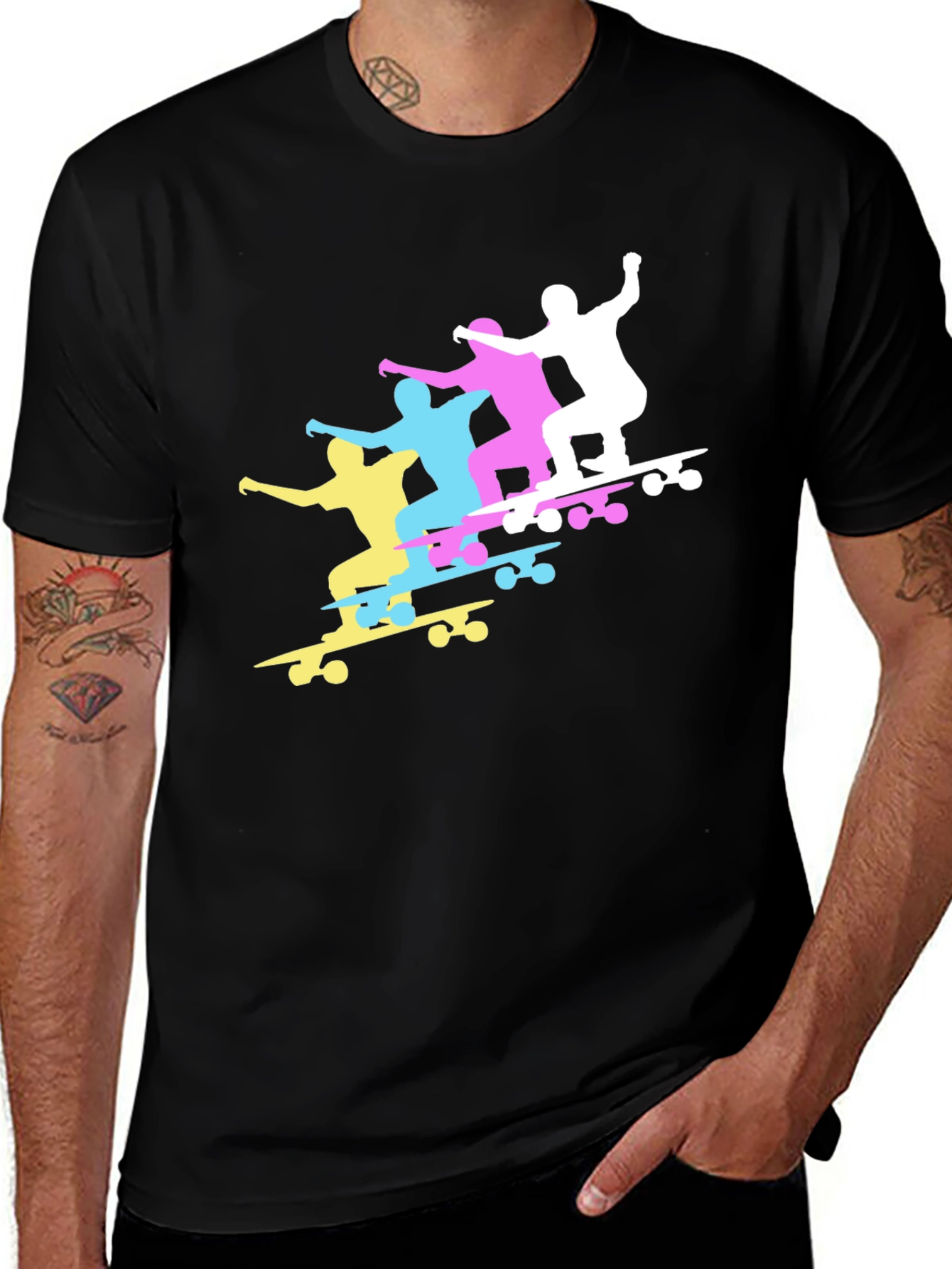 Skateboard Silhouette Graphic T-Shirt