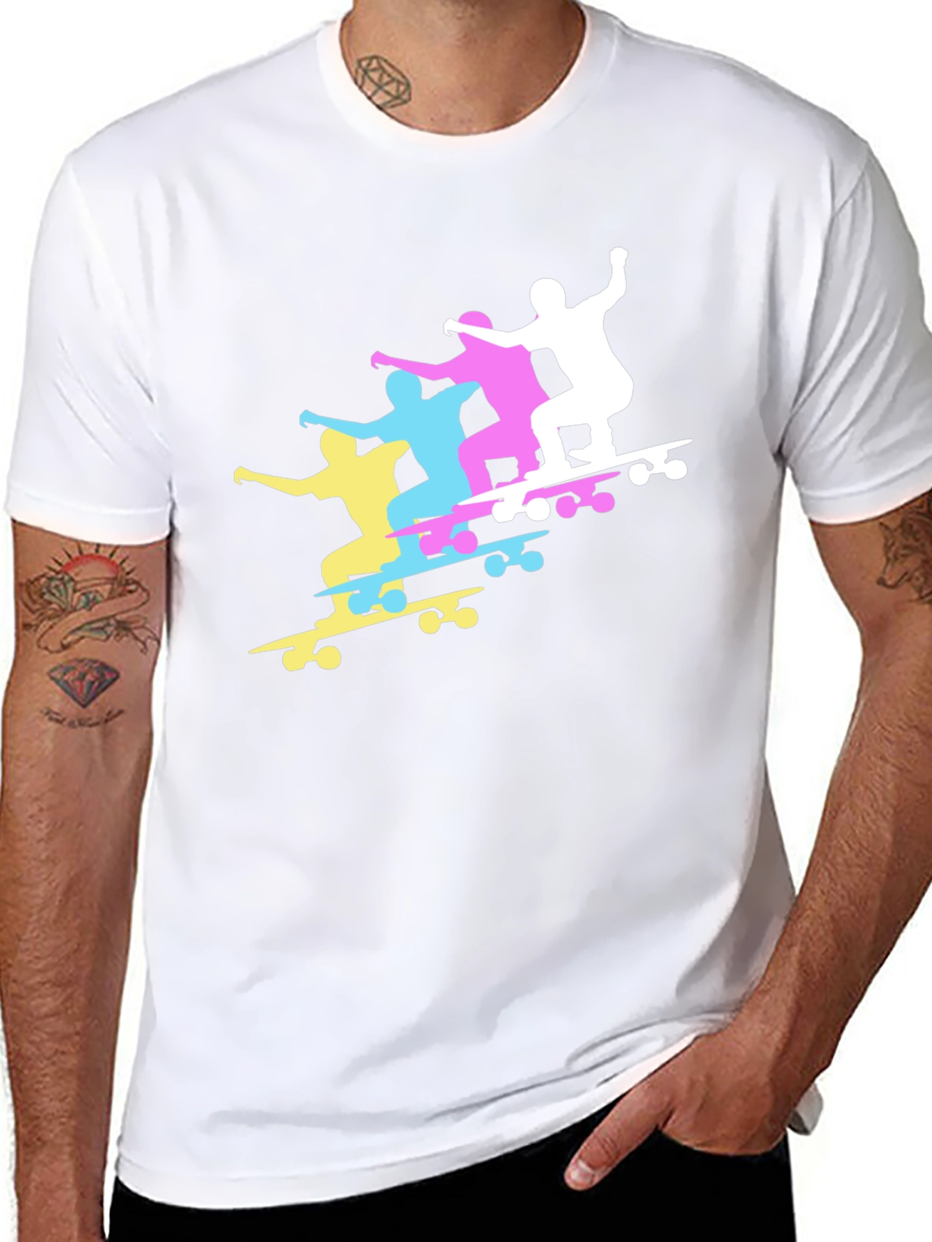 Skateboard Silhouette Graphic T-Shirt