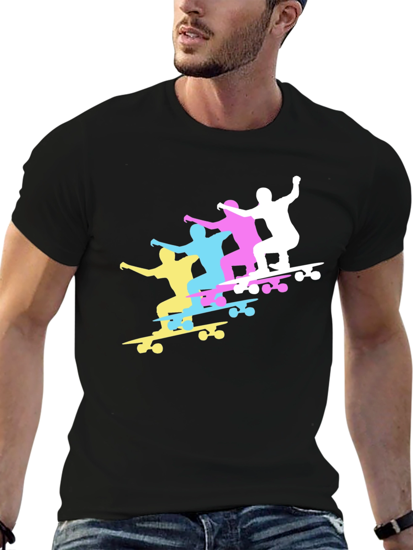 Skateboard Silhouette Graphic T-Shirt