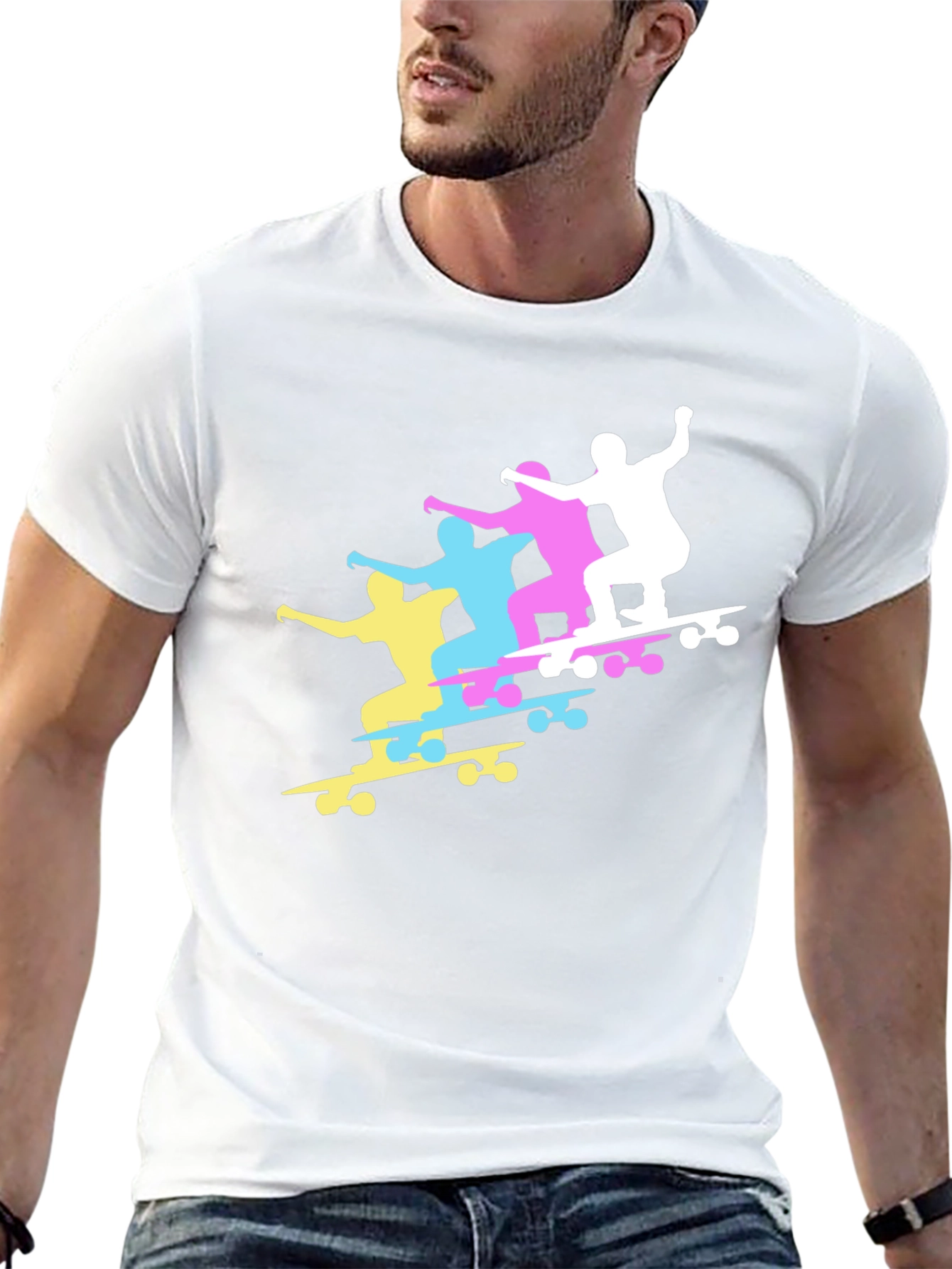Skateboard Silhouette Graphic T-Shirt