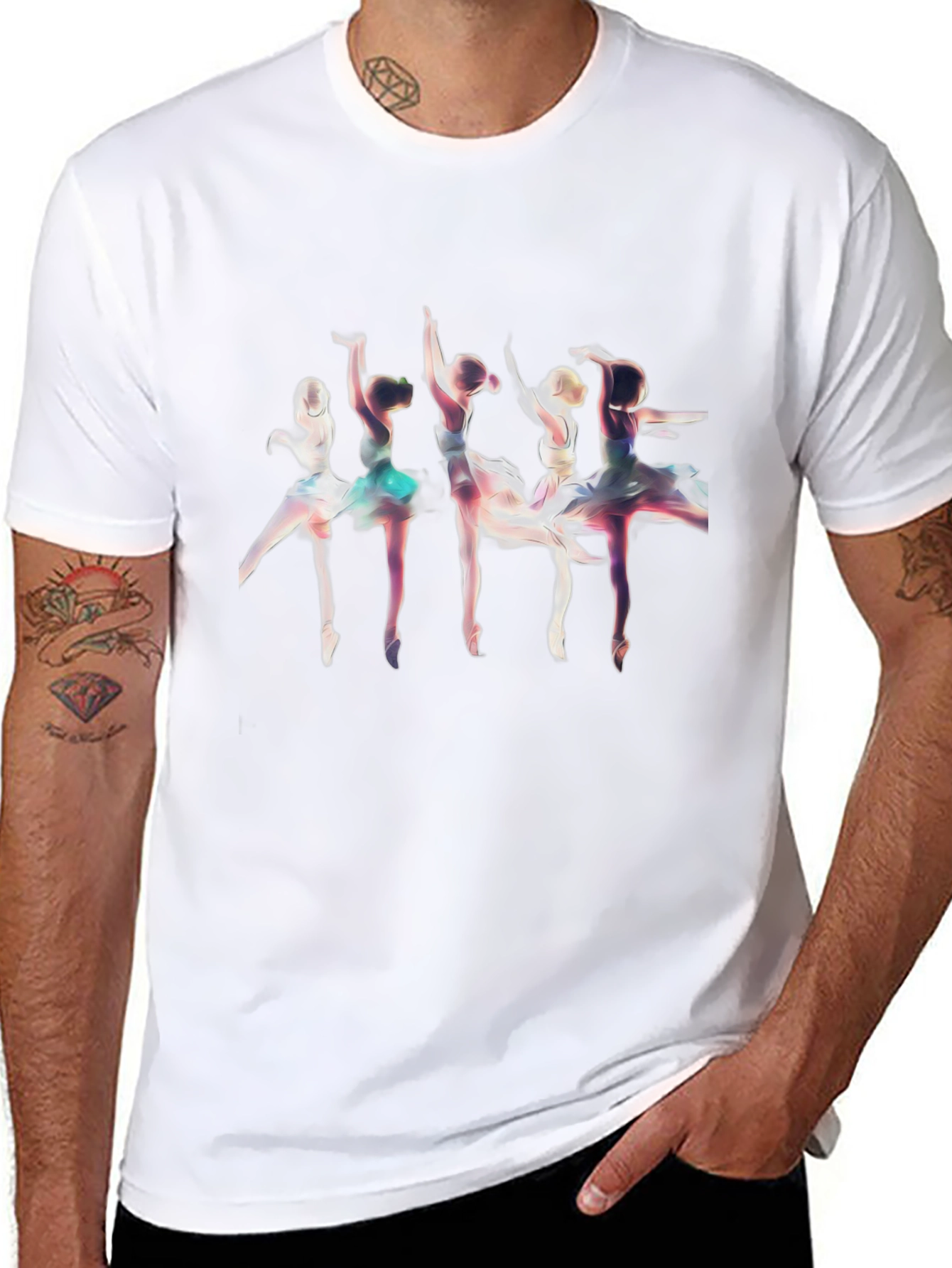 Ballerina Graphic T-Shirt - Black Cotton Tee