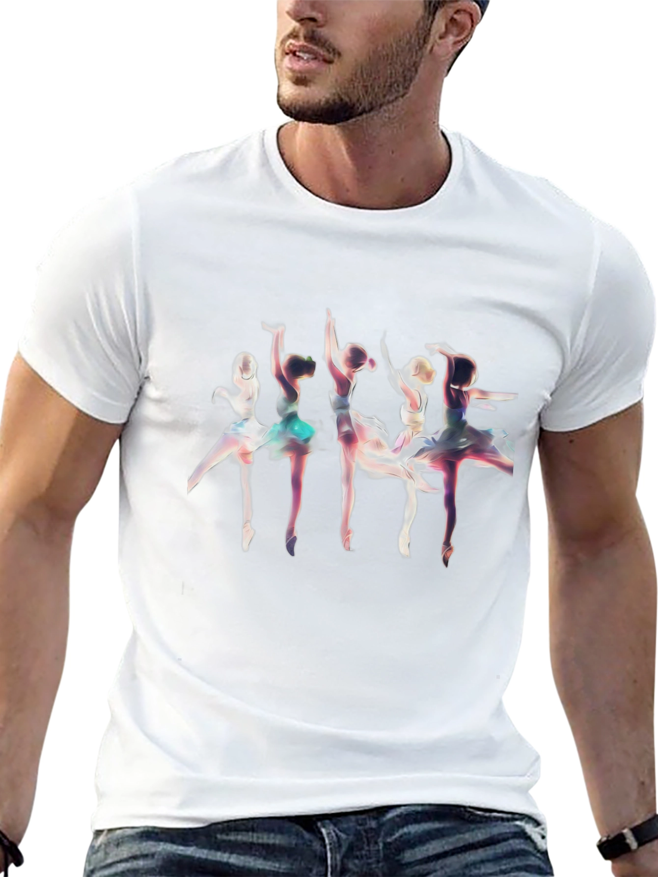 Ballerina Graphic T-Shirt - Black Cotton Tee