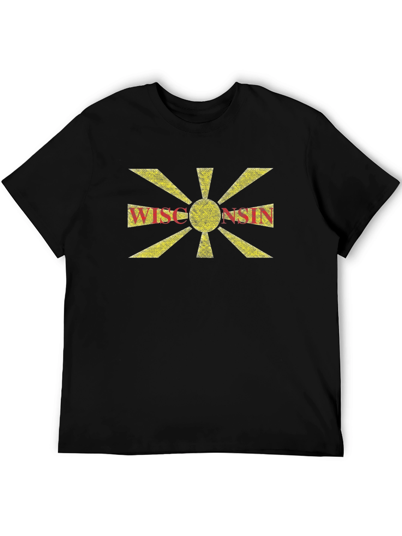 Wisconsin Graphic Tee - Distressed Sunburst Design